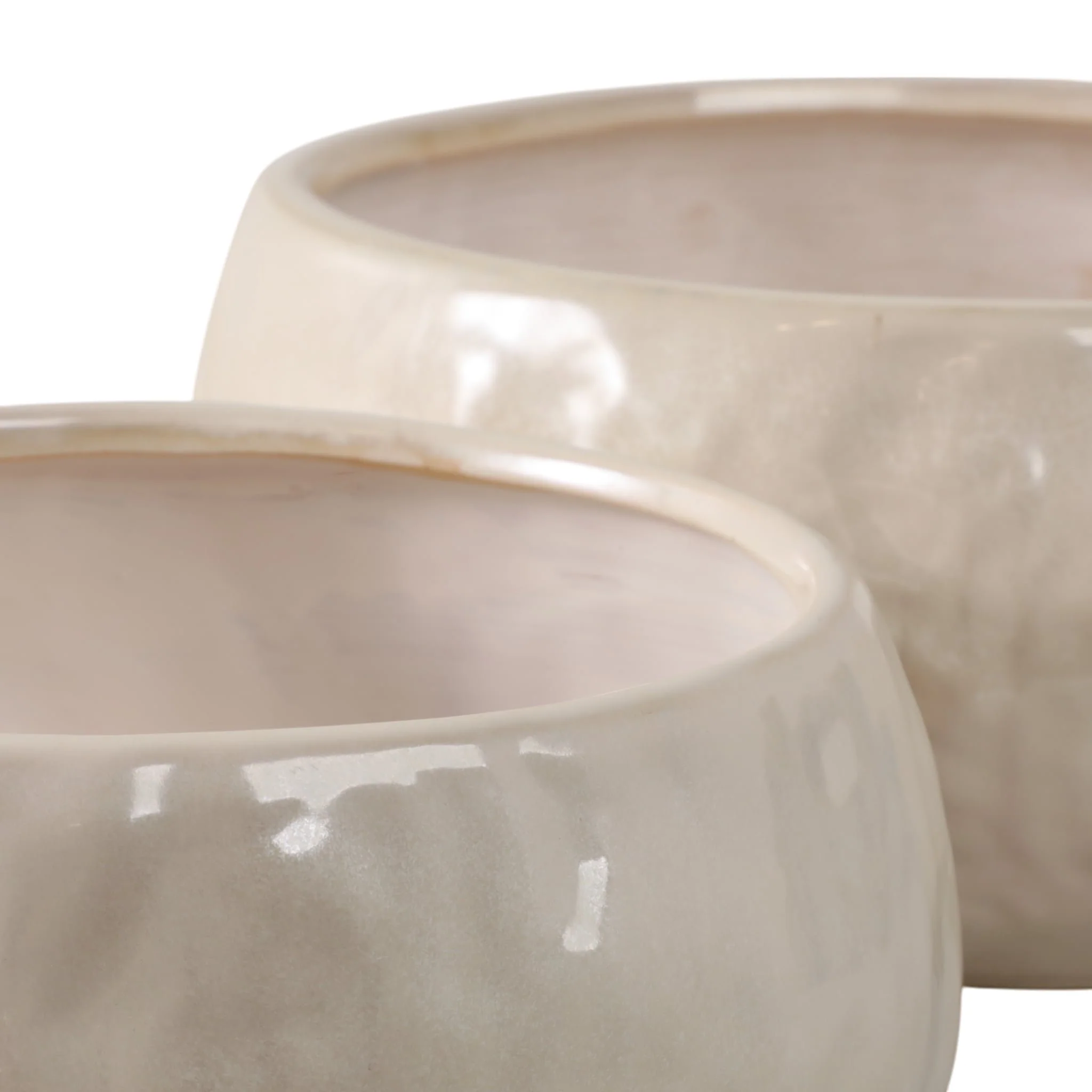 S/2 10/12" Iridescent Bowl Planters, White - Image 5
