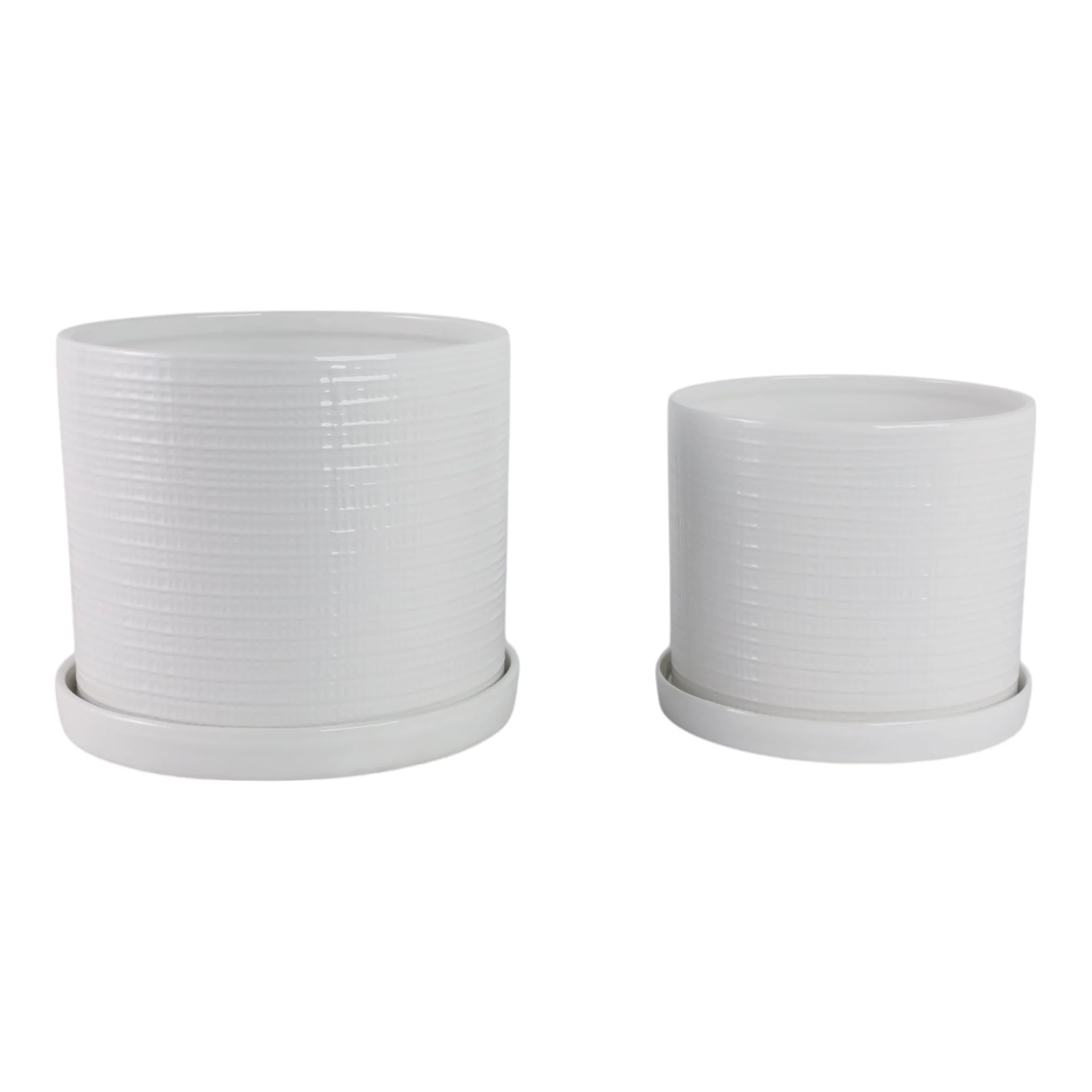 S/2 10/12" Modern Planter, White - Image 4