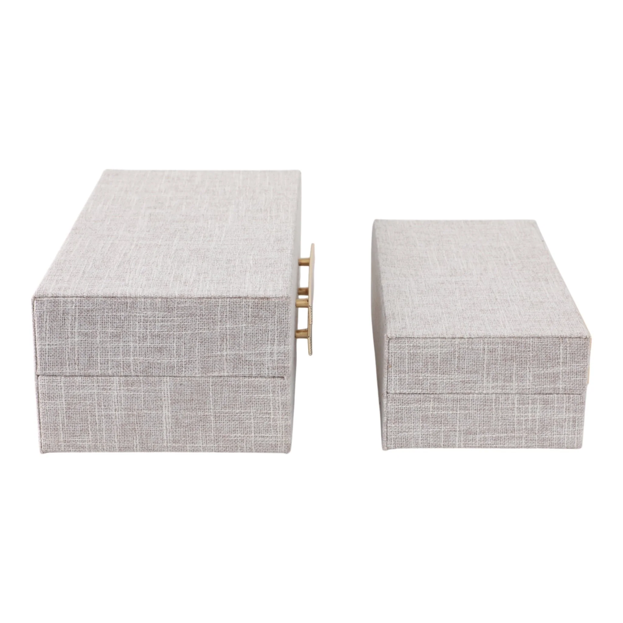 S/2 10/12" Rectangular Boxes Double Hardware, Wht - Image 3