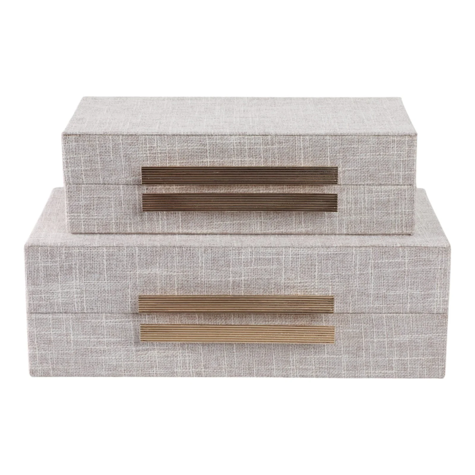 S/2 10/12" Rectangular Boxes Double Hardware, Wht - Image 5