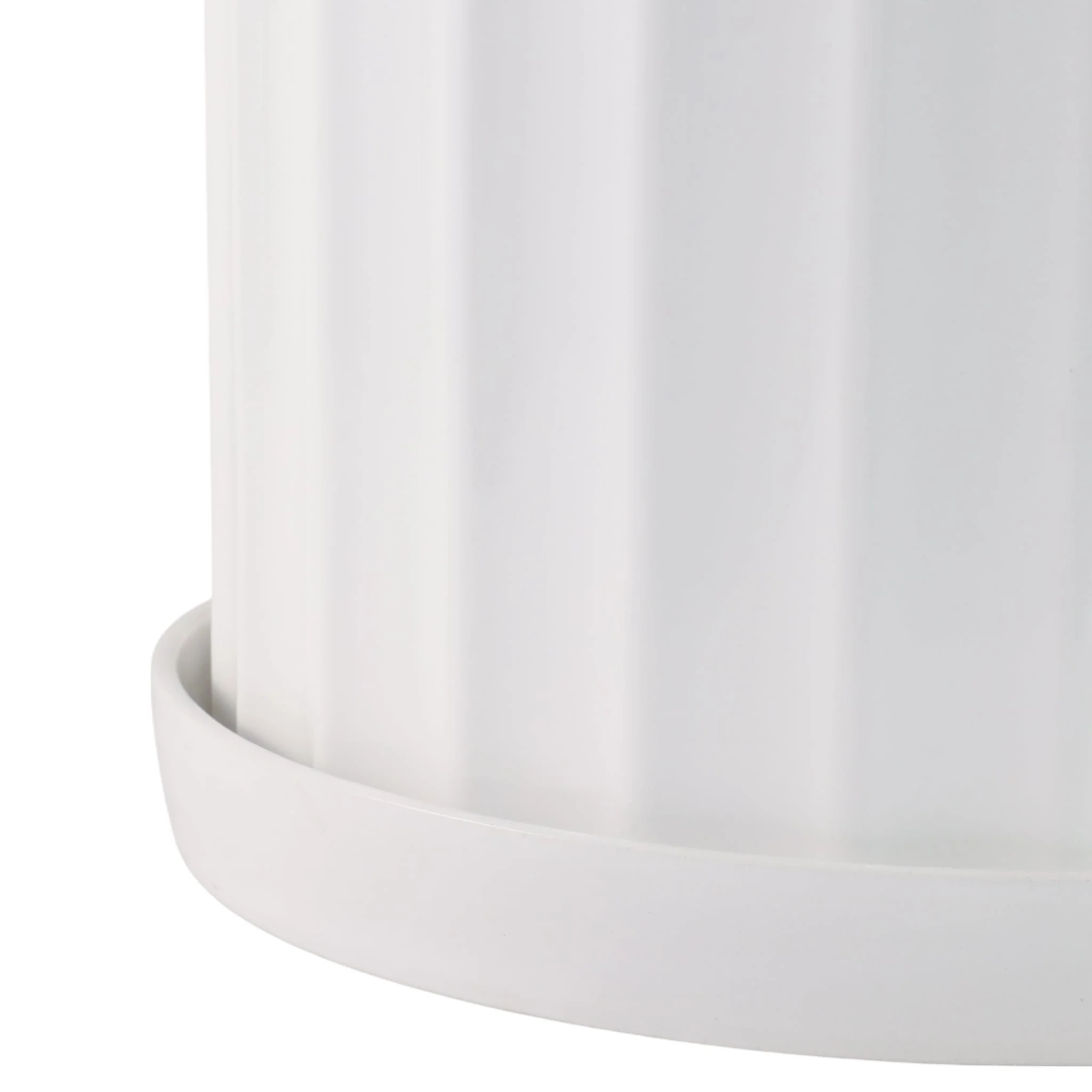 S/2 10/12" Ribbed Planter, White - Image 5