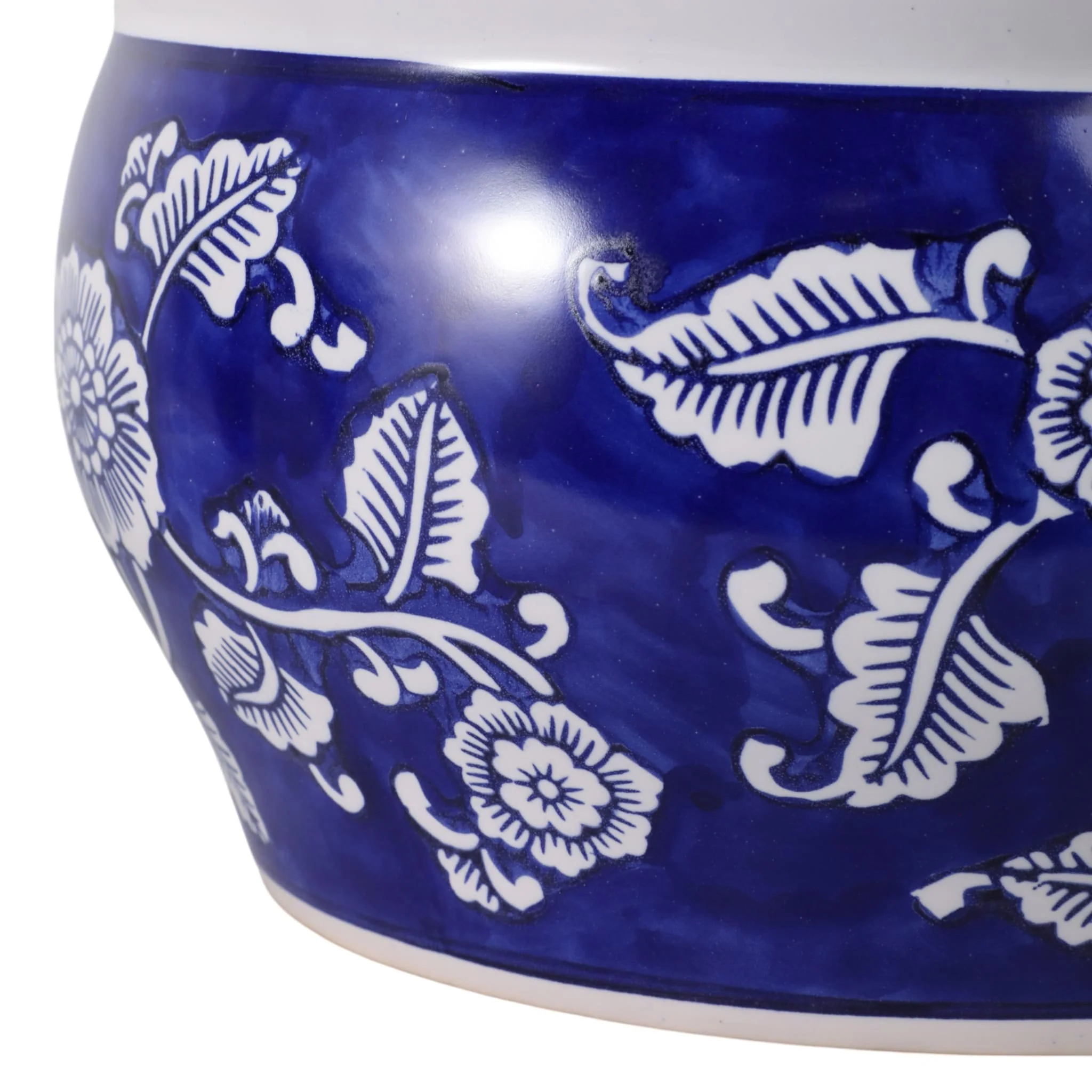 S/2 10/12" Round Chinoisere Planters, Blue/wht - Image 5