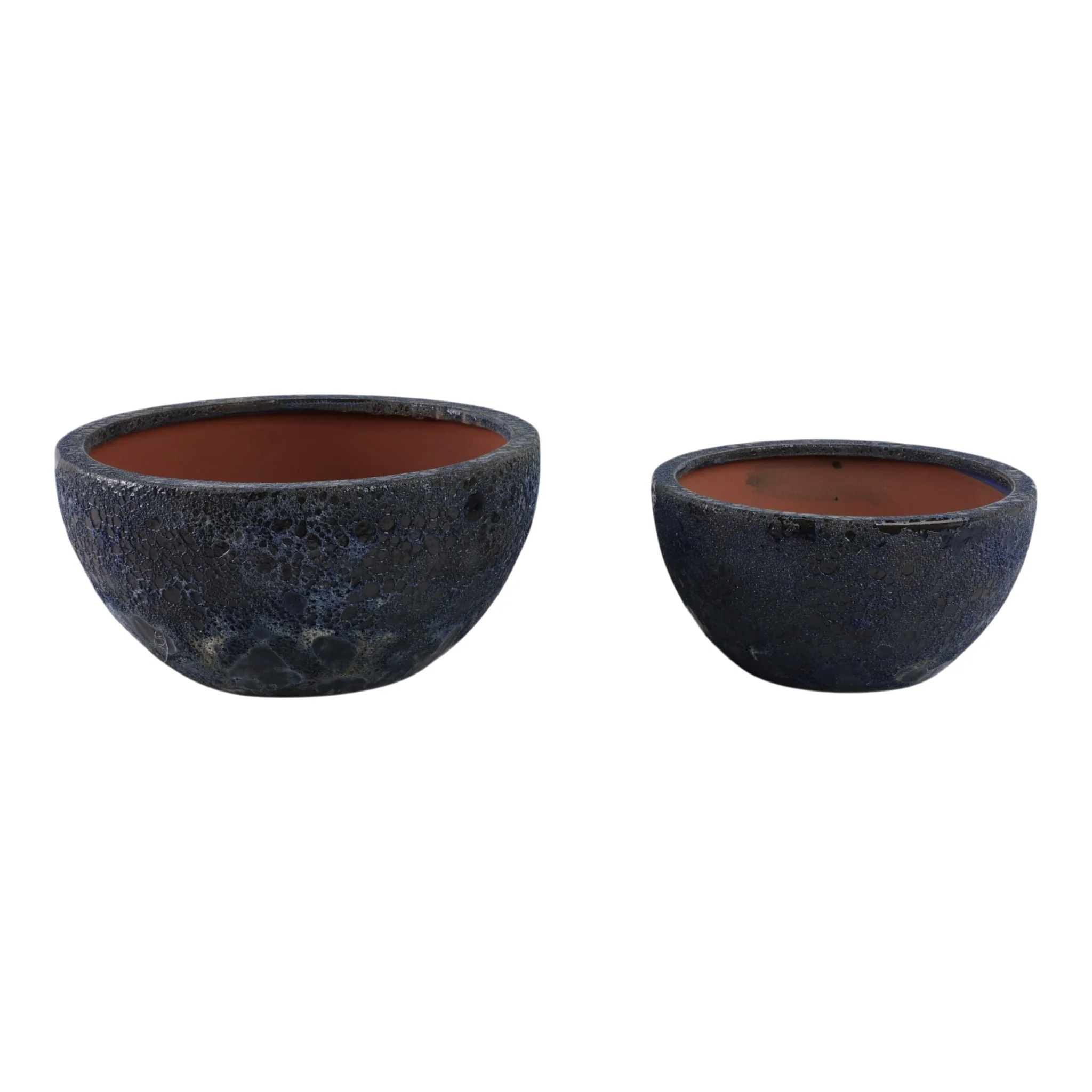 S/2 10/13" Lava Bowl Planters, Blue - Image 4