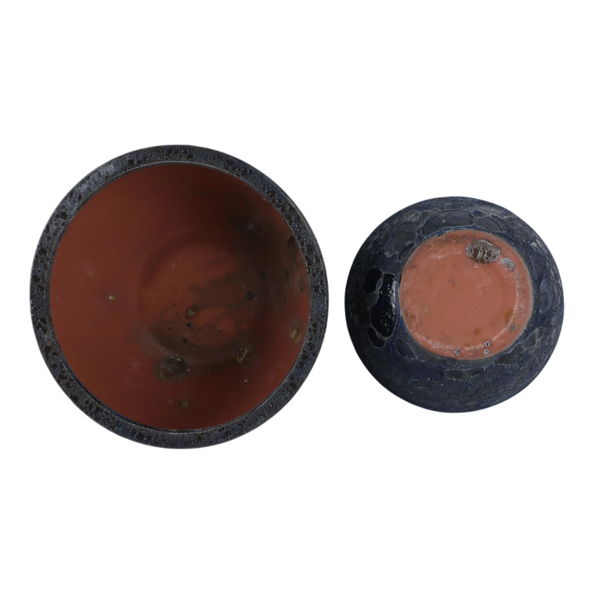 S/2 10/13" Lava Bowl Planters, Blue - Image 7