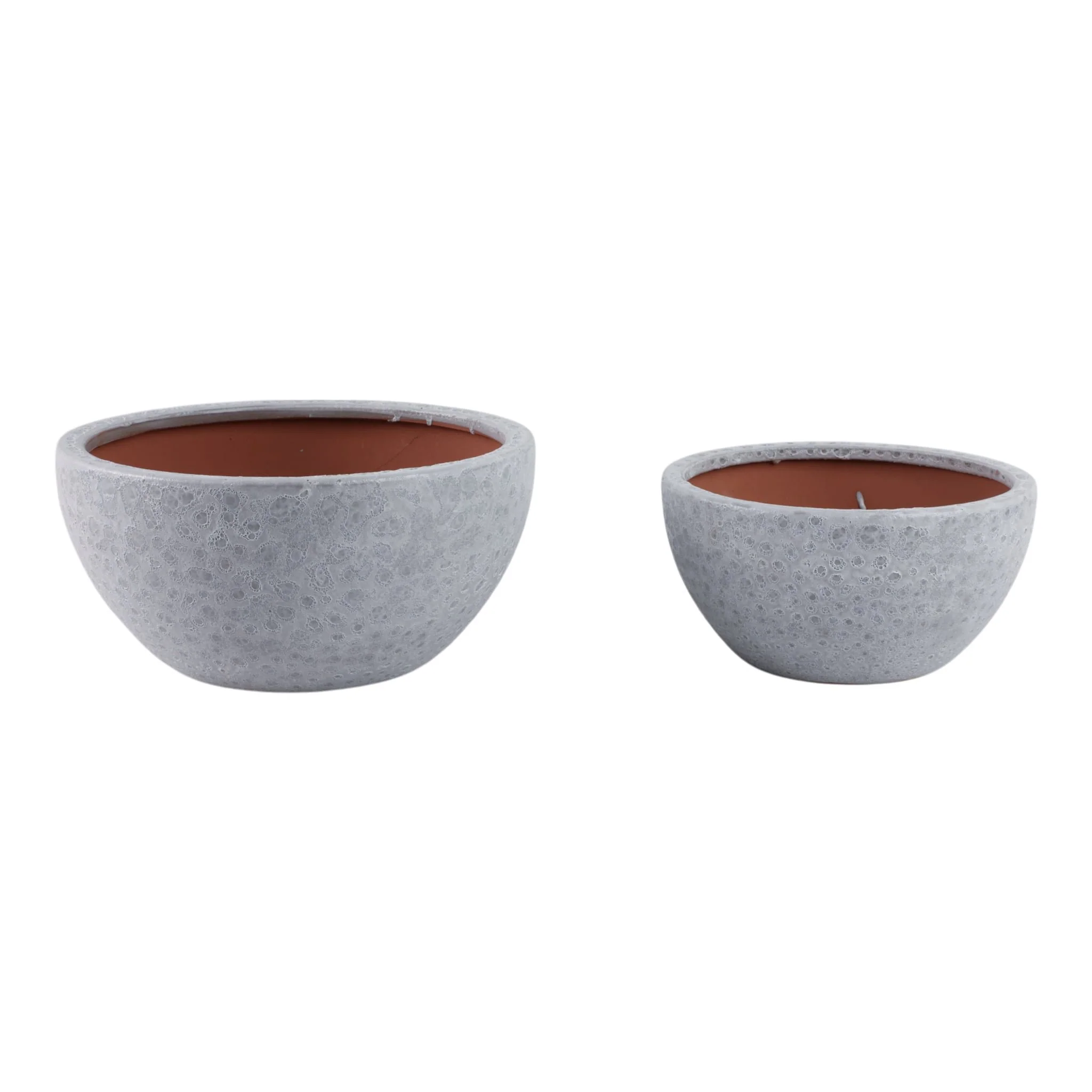S/2 10/13" Lava Bowl Planters, White - Image 2