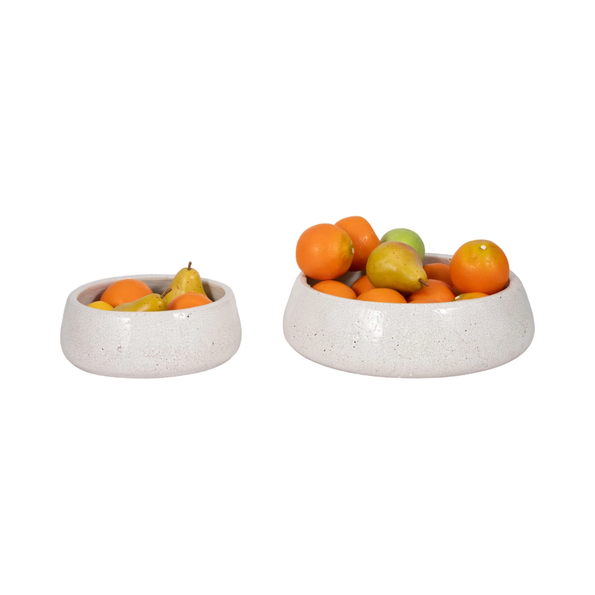 S/2 10/14" Bowls, White Crackle - Image 2