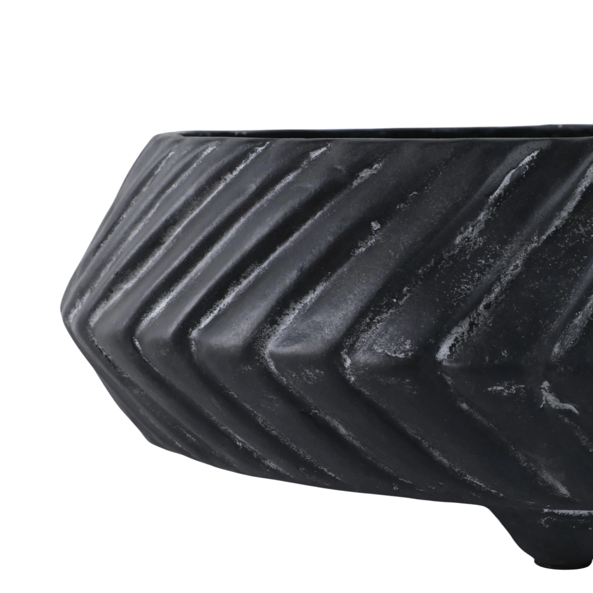 S/2 11/15" Tapered Ecomix Bowls With Lines, Black - Image 5