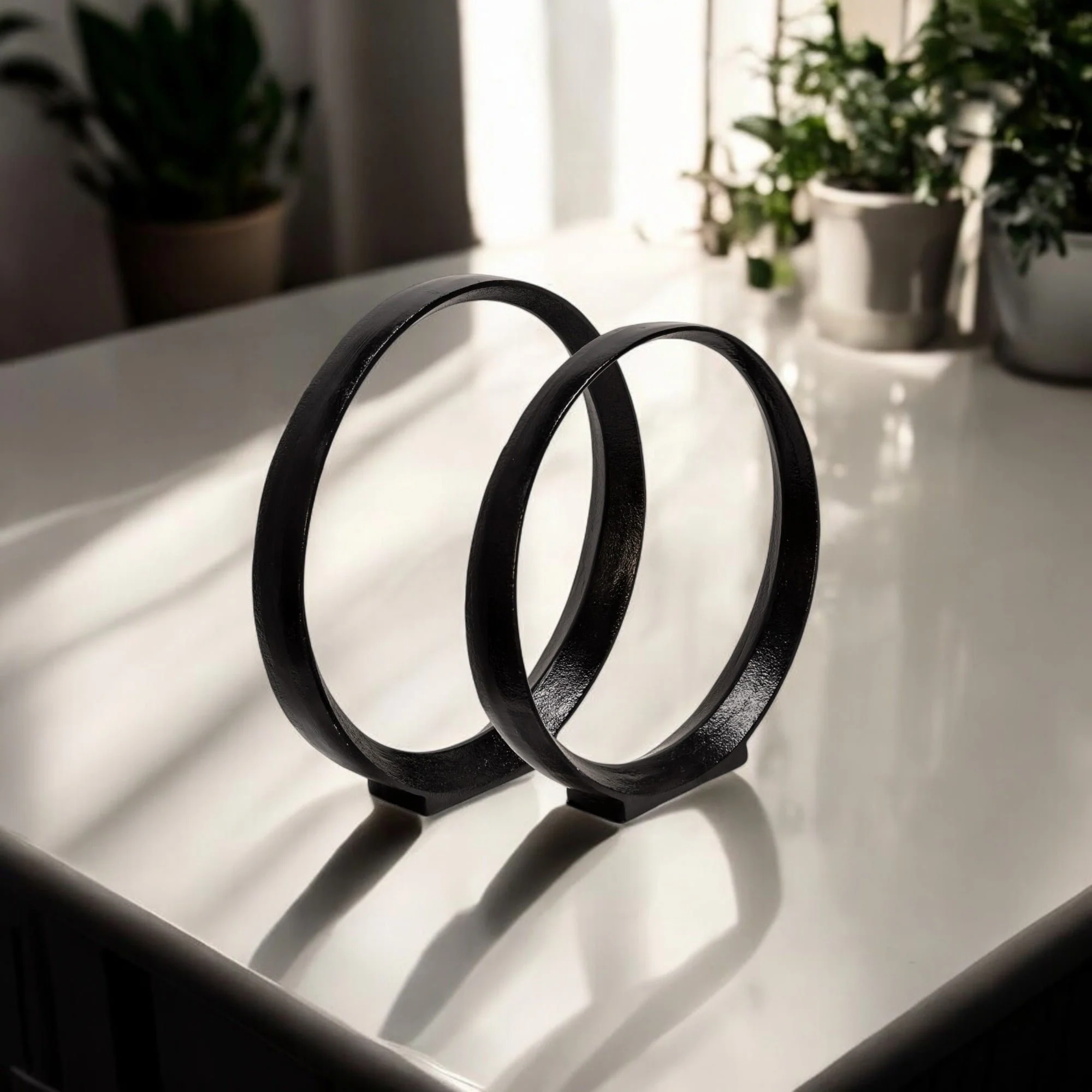 S/2 12/14" Aluminum Ring, Black - Image 10