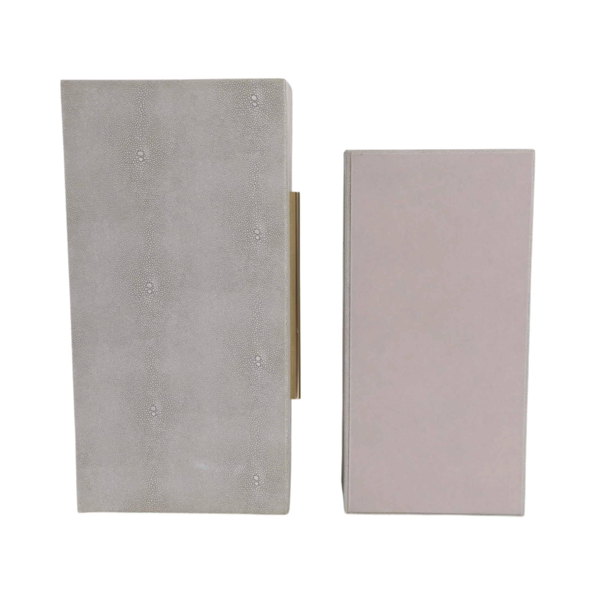 S/2 12/14" Rectangular Shagreen Boxes, Ivory - Image 7