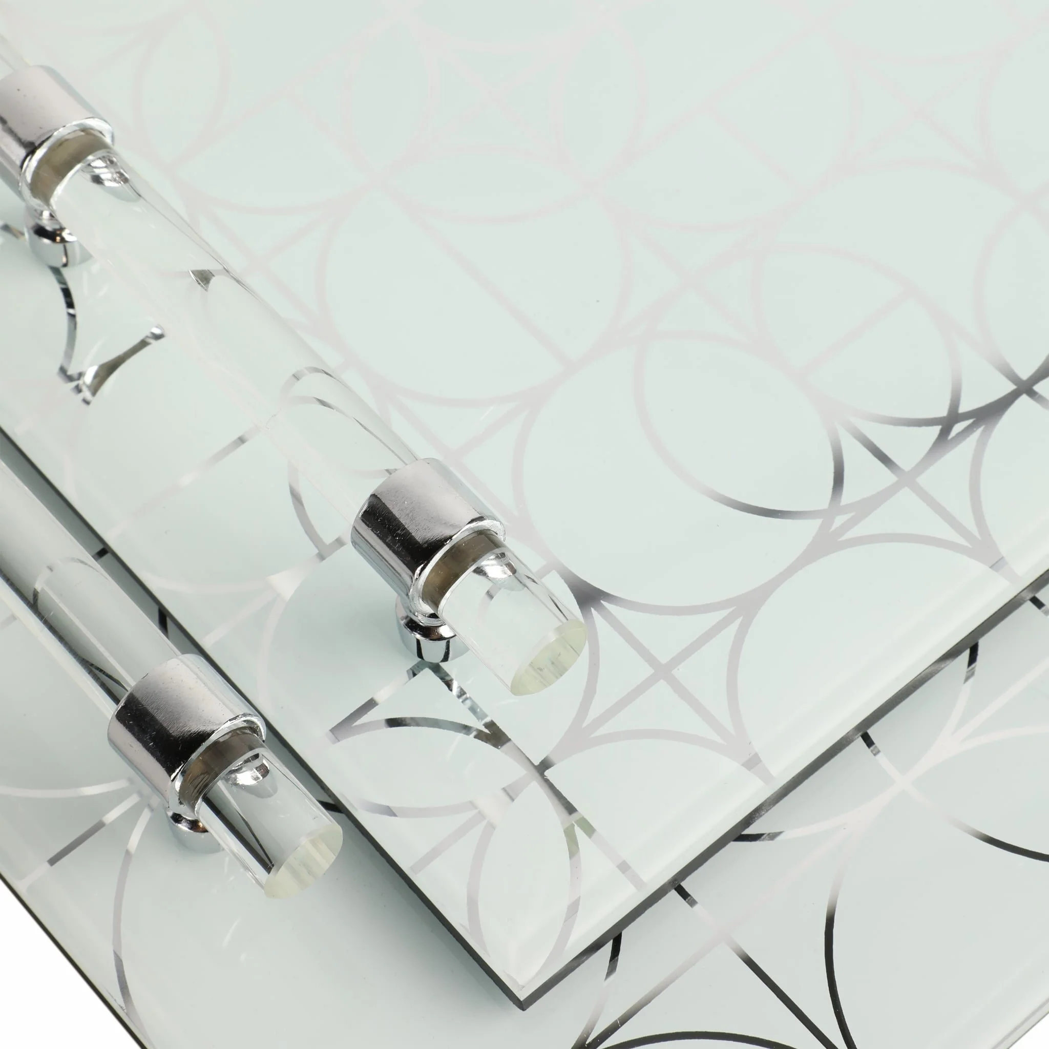 S/2 12/16" Sparkly Geo Glass Trays, Silver - Image 4