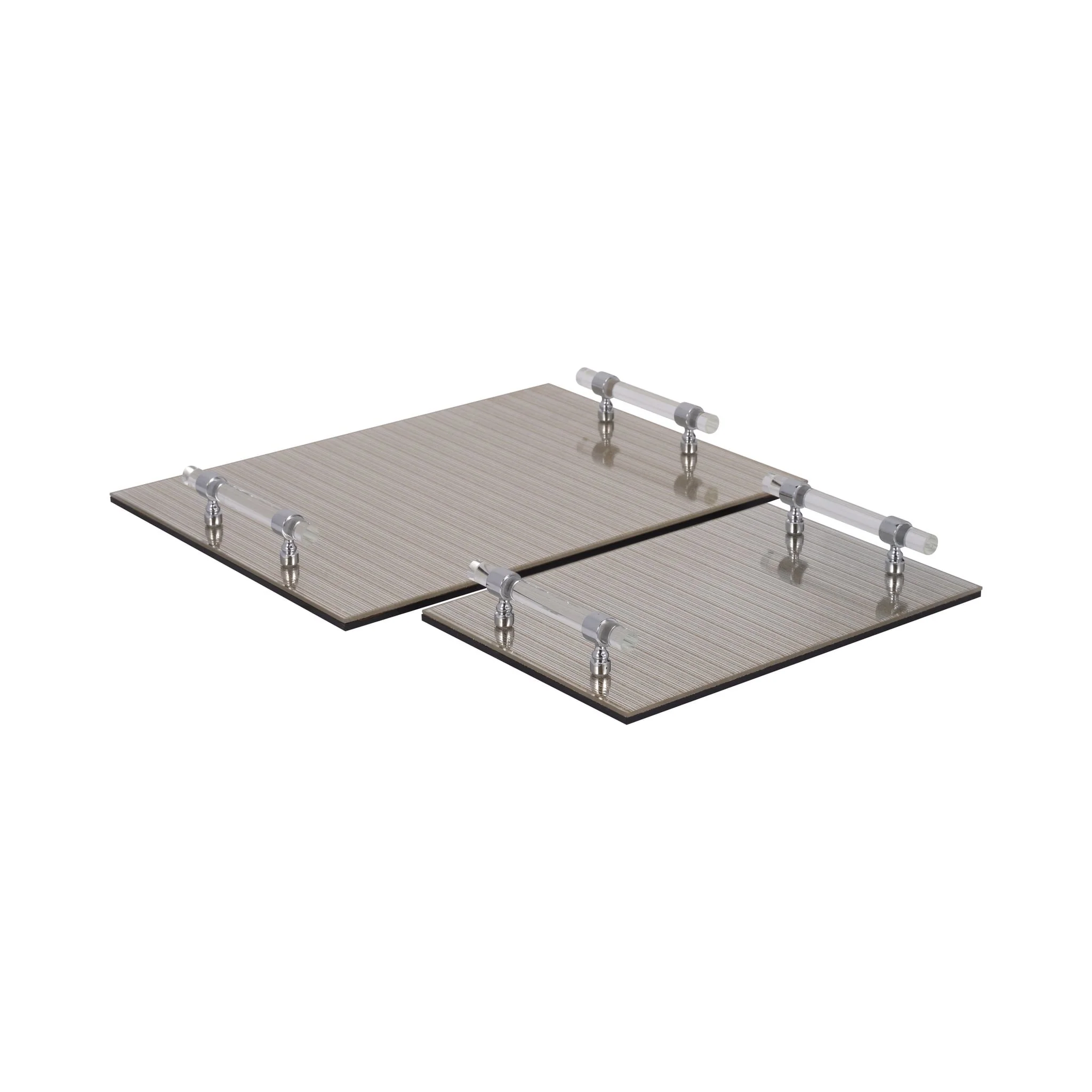 S/2 12/16" Sparkly Glass Trays, Gold - Image 3
