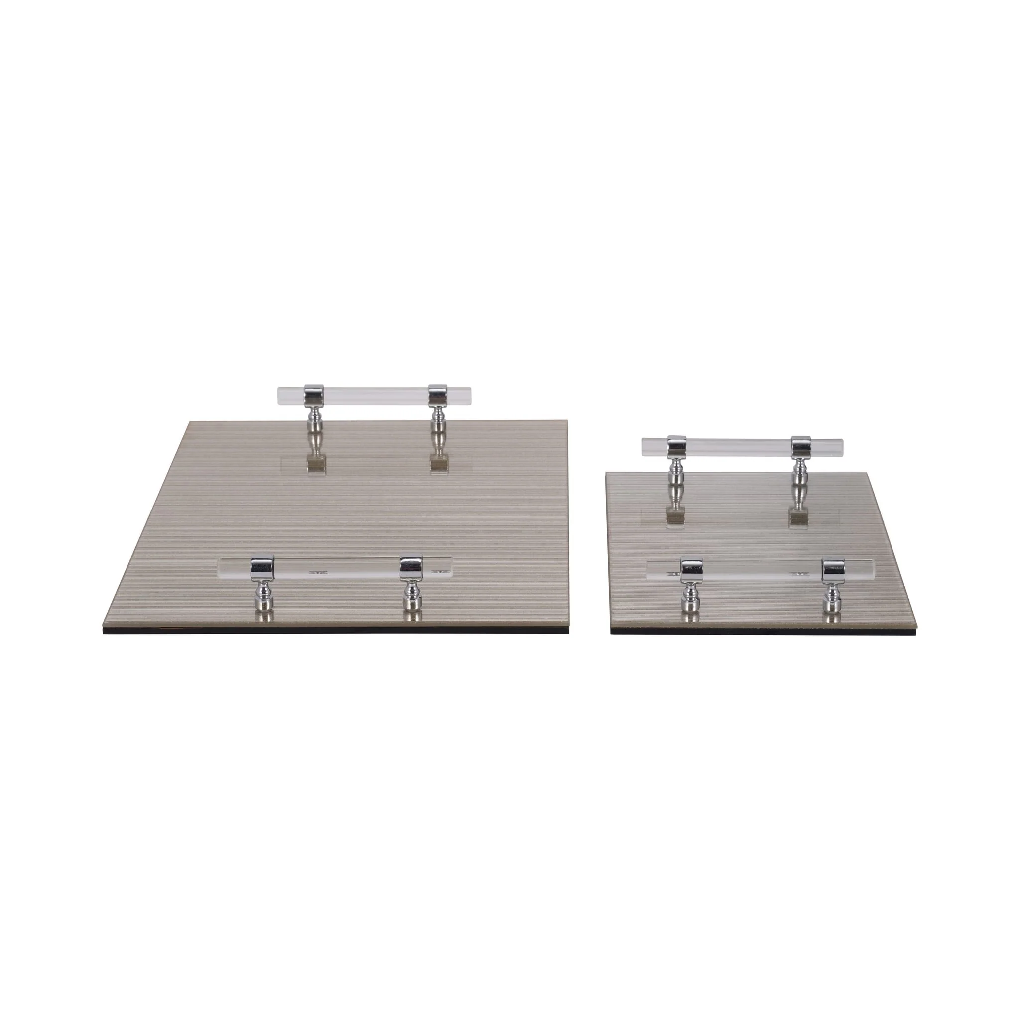 S/2 12/16" Sparkly Glass Trays, Gold - Image 4