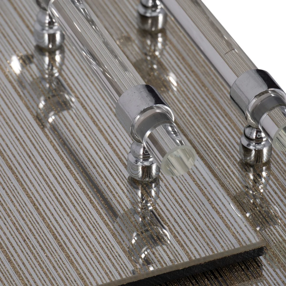 S/2 12/16" Sparkly Glass Trays, Gold - Image 6