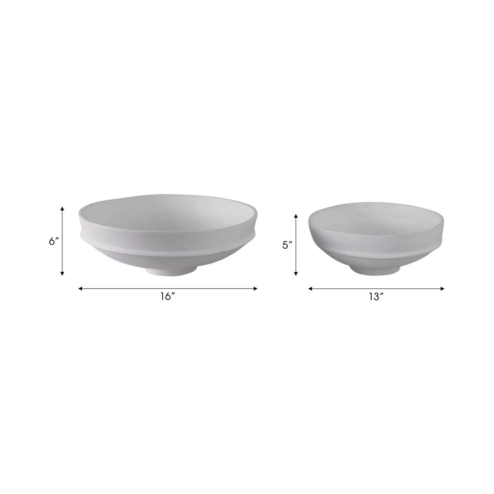 S/2 13/16" Ecomix Traditional Pedestal Bowls, Whit - Image 8