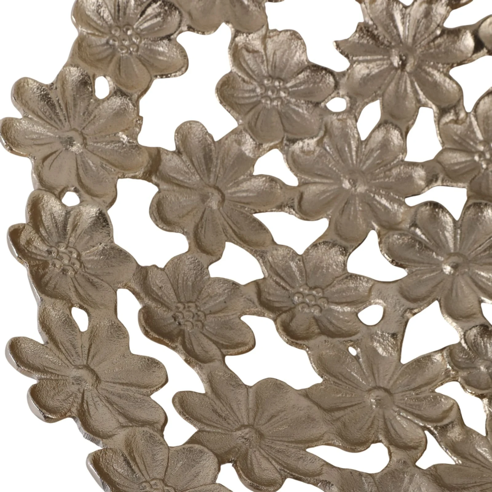 S/2 13/18" Cut-out Flower Metal Bowls, Gold - Image 6
