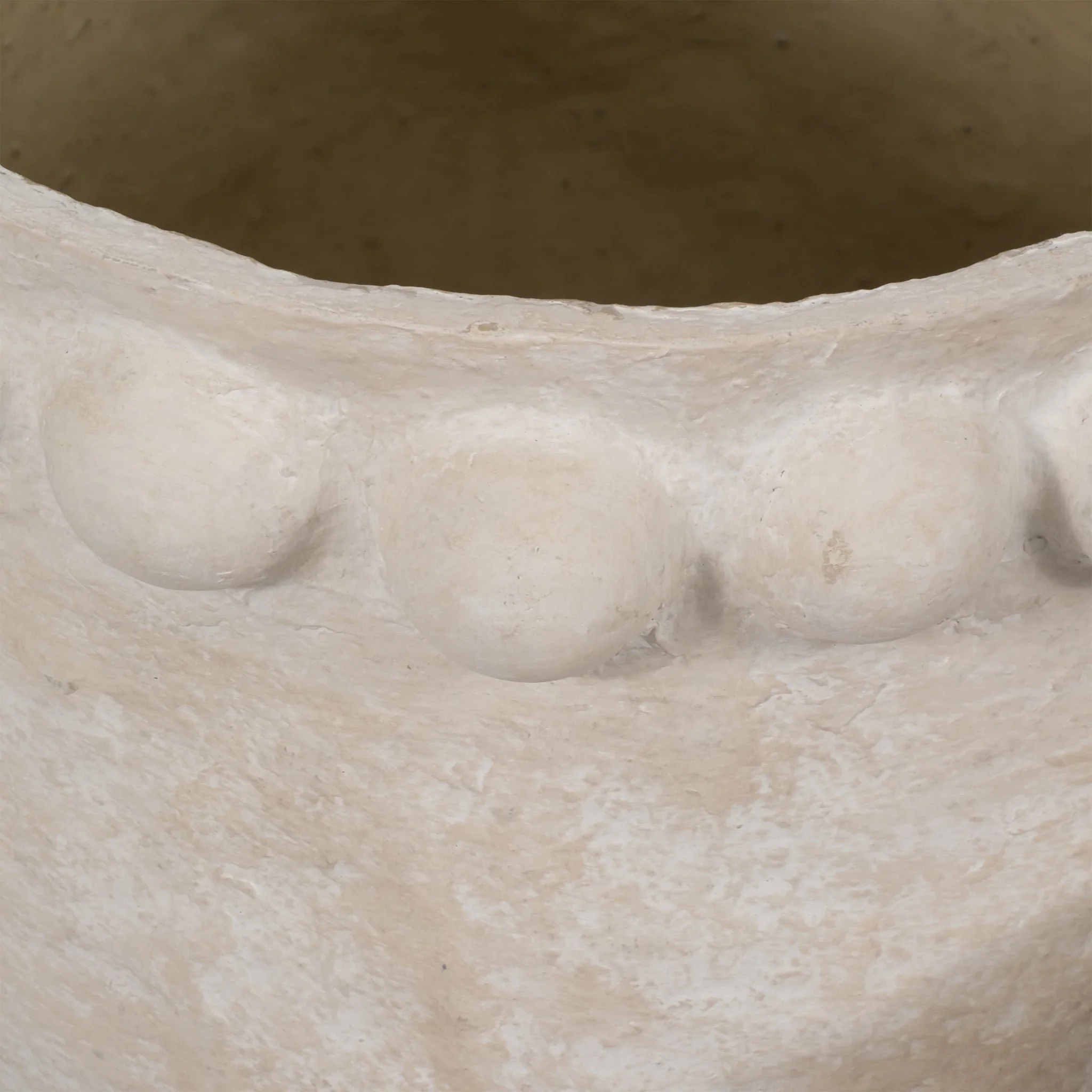 S/2 13/20" Paper Mache Bubble Rim Planters, White - Image 5