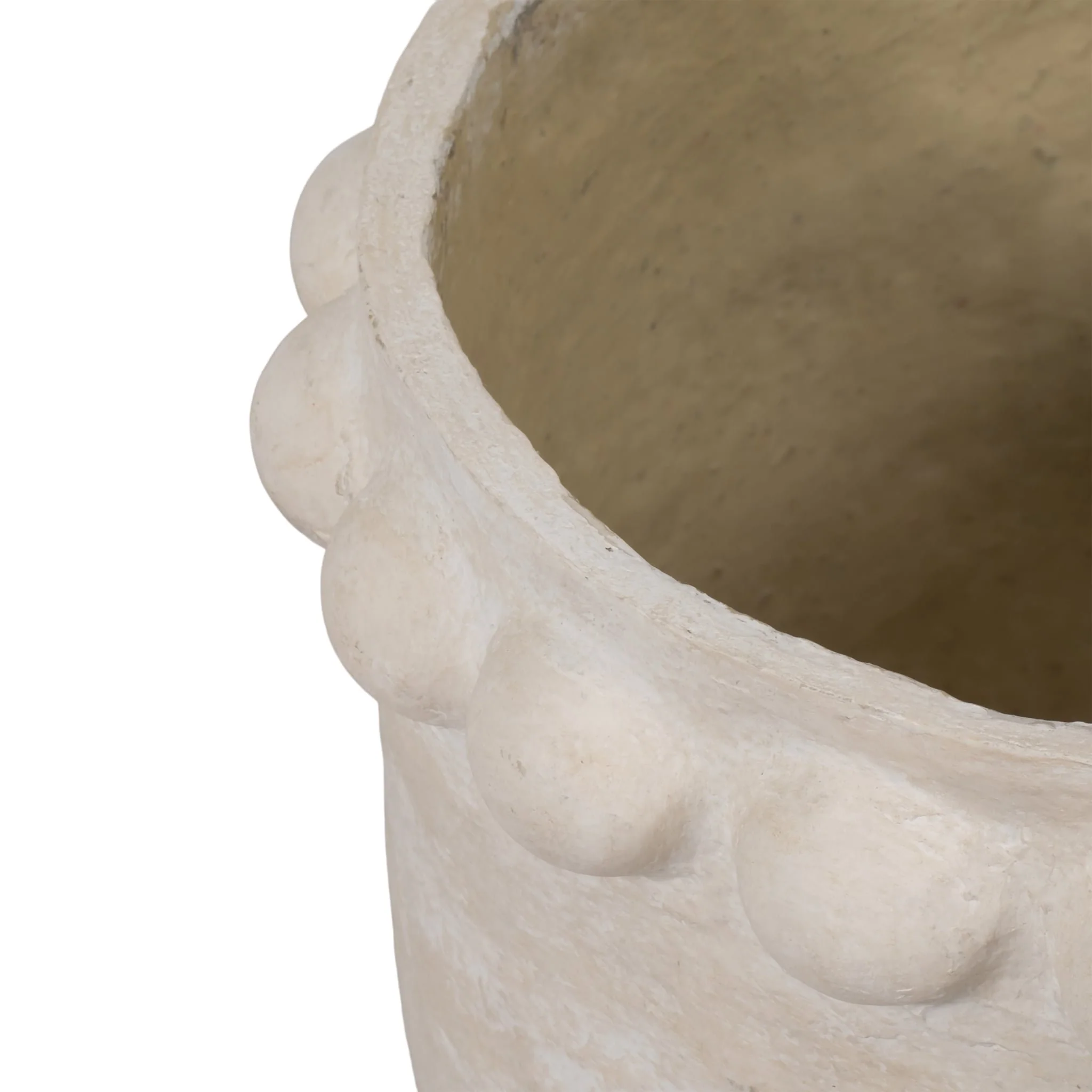 S/2 13/20" Paper Mache Bubble Rim Planters, White - Image 6