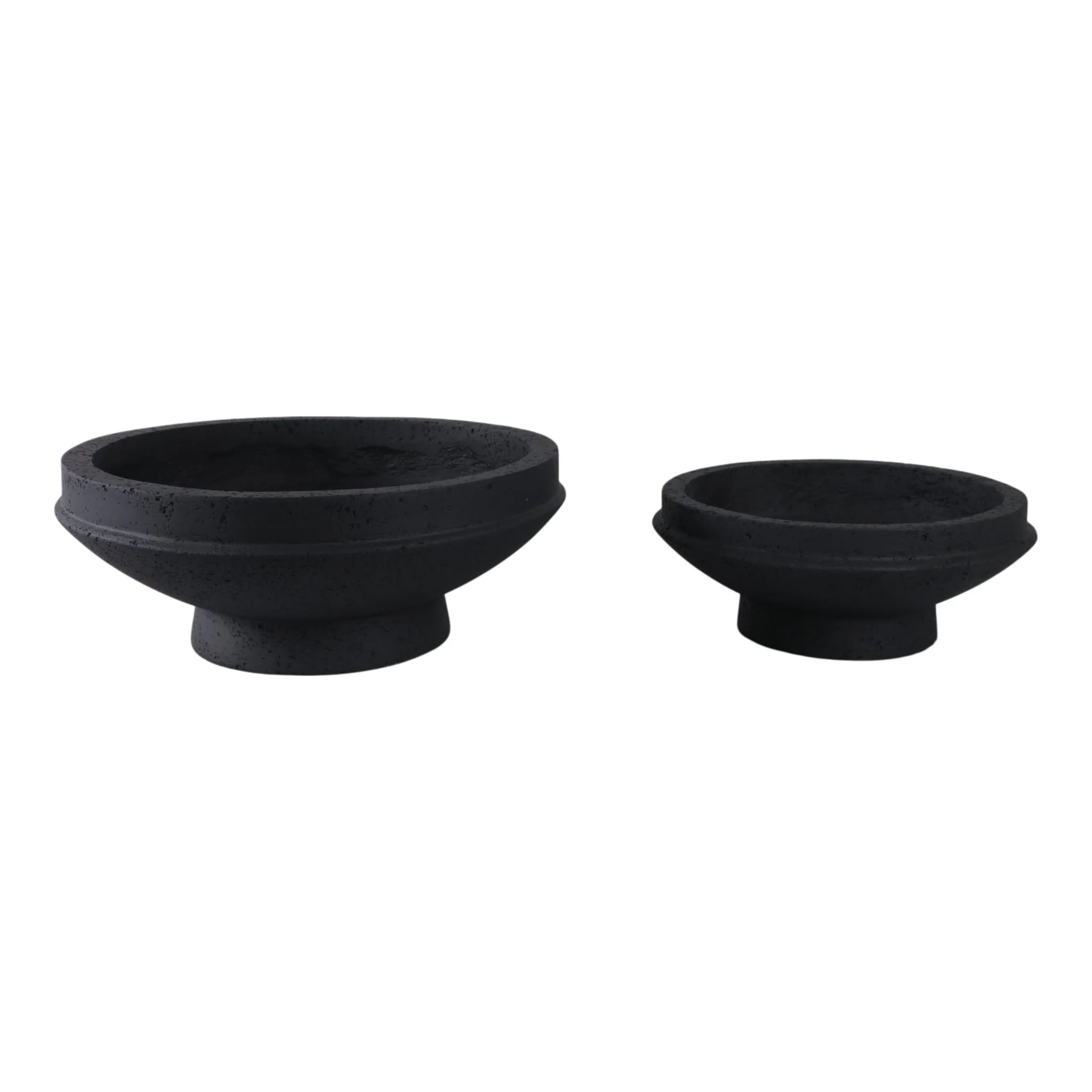 S/2 15/20" Pedestal Bowl Planters, Black - Image 3