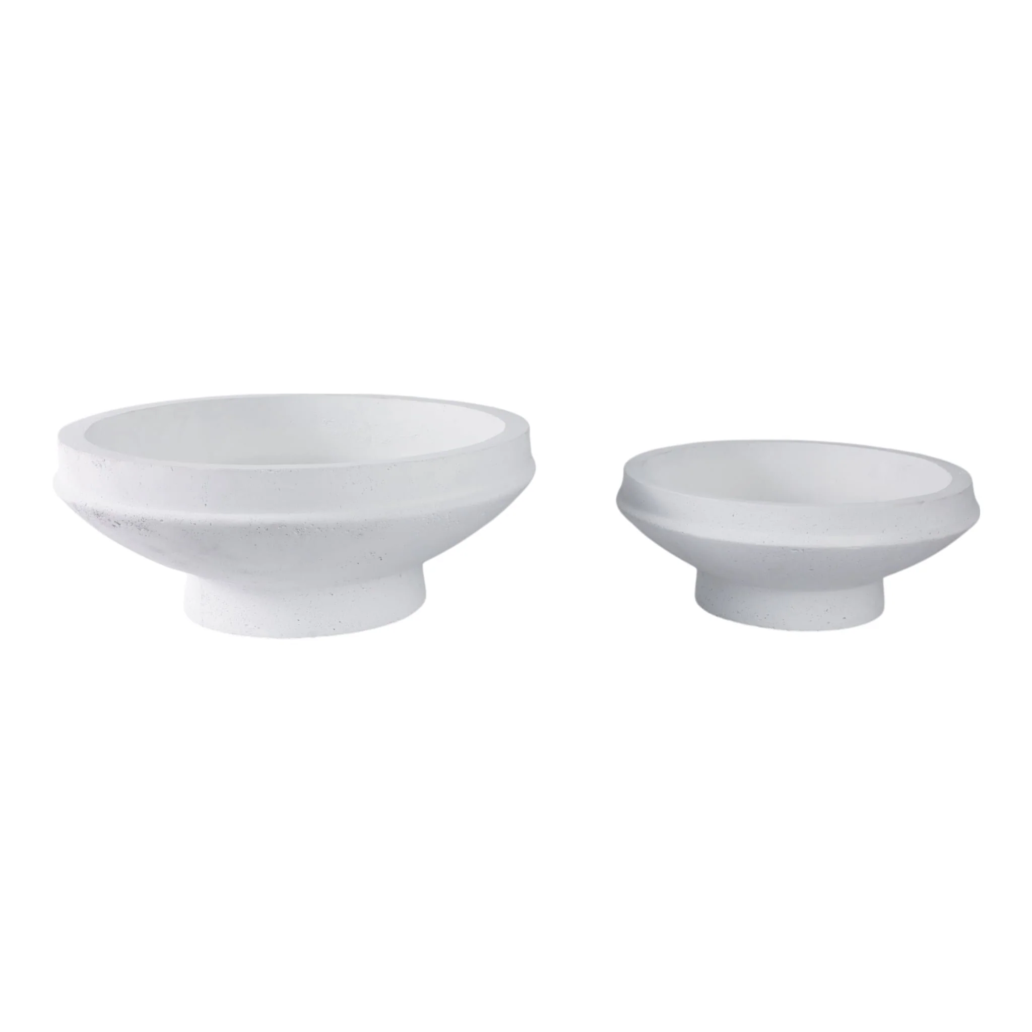 S/2 15/20" Pedestal Bowl Planters, White - Image 3