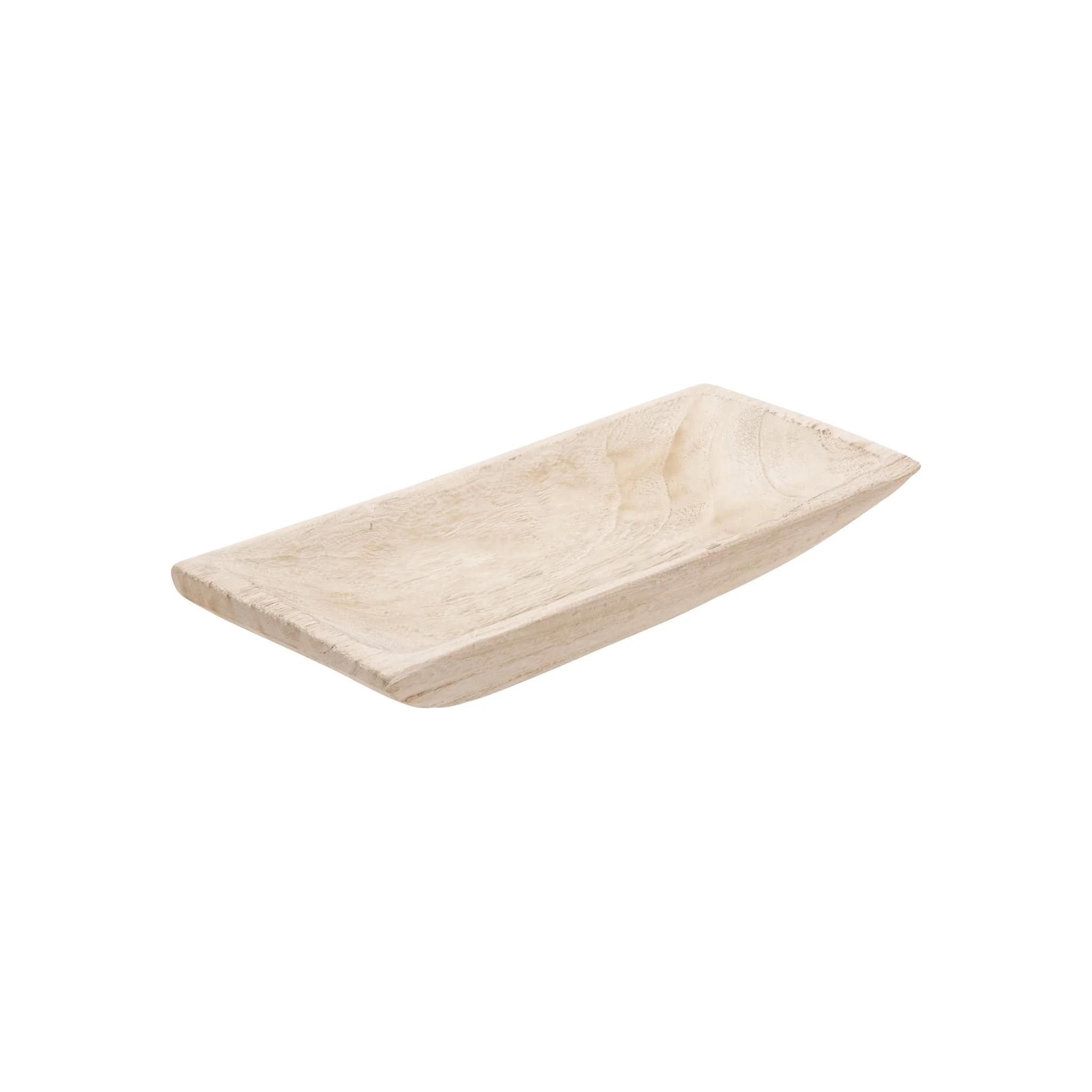 S/2, 15/20" Wood Rectangular Tray, White - Image 3