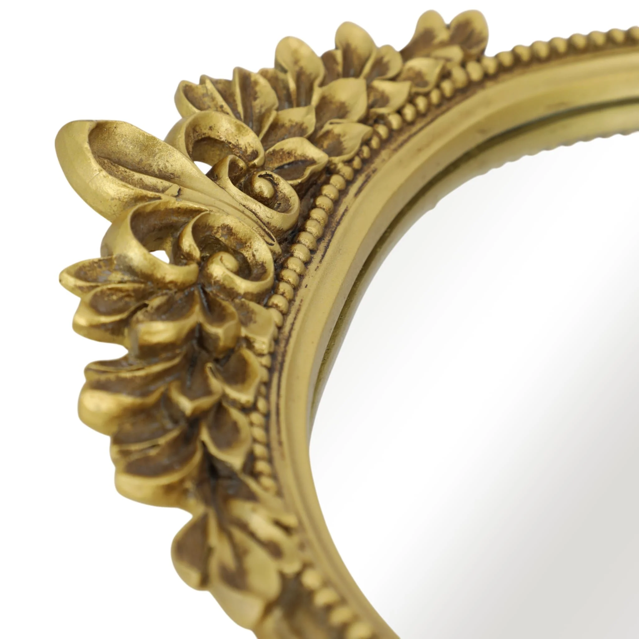 S/2 16/18" Fleur Ornate Trays, Gold - Image 4