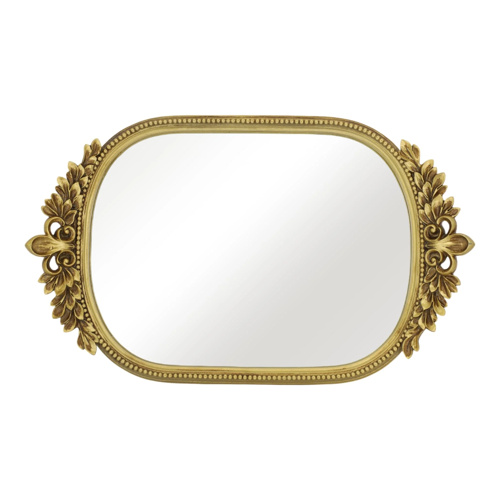 S/2 16/18" Fleur Ornate Trays, Gold - Image 5