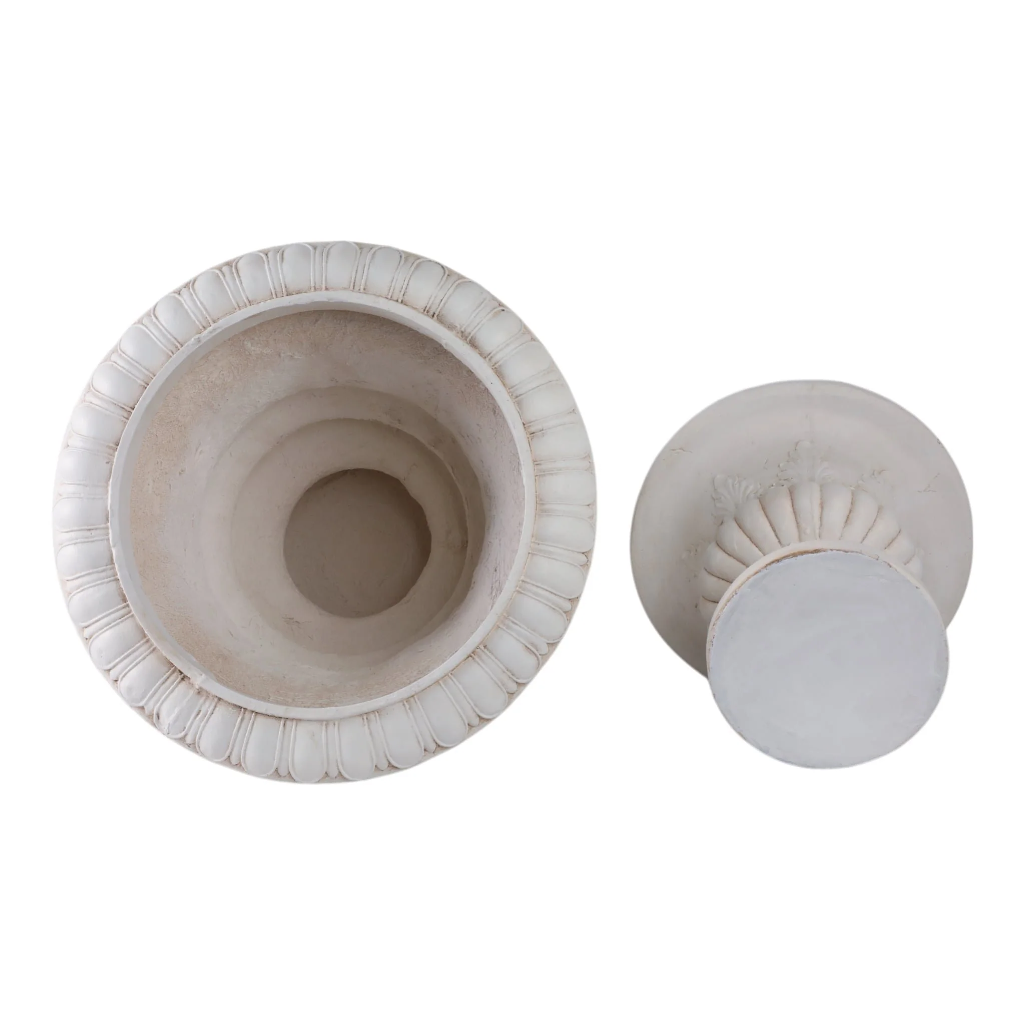 S/2 16/22" Traditional Urn Planters, Ivory - Image 6