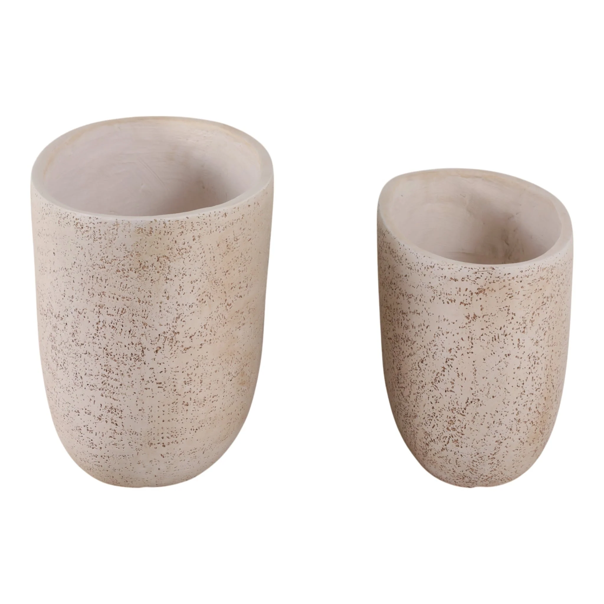 S/2 18/22" Oblong Cement Texture Resin Planters - Image 2