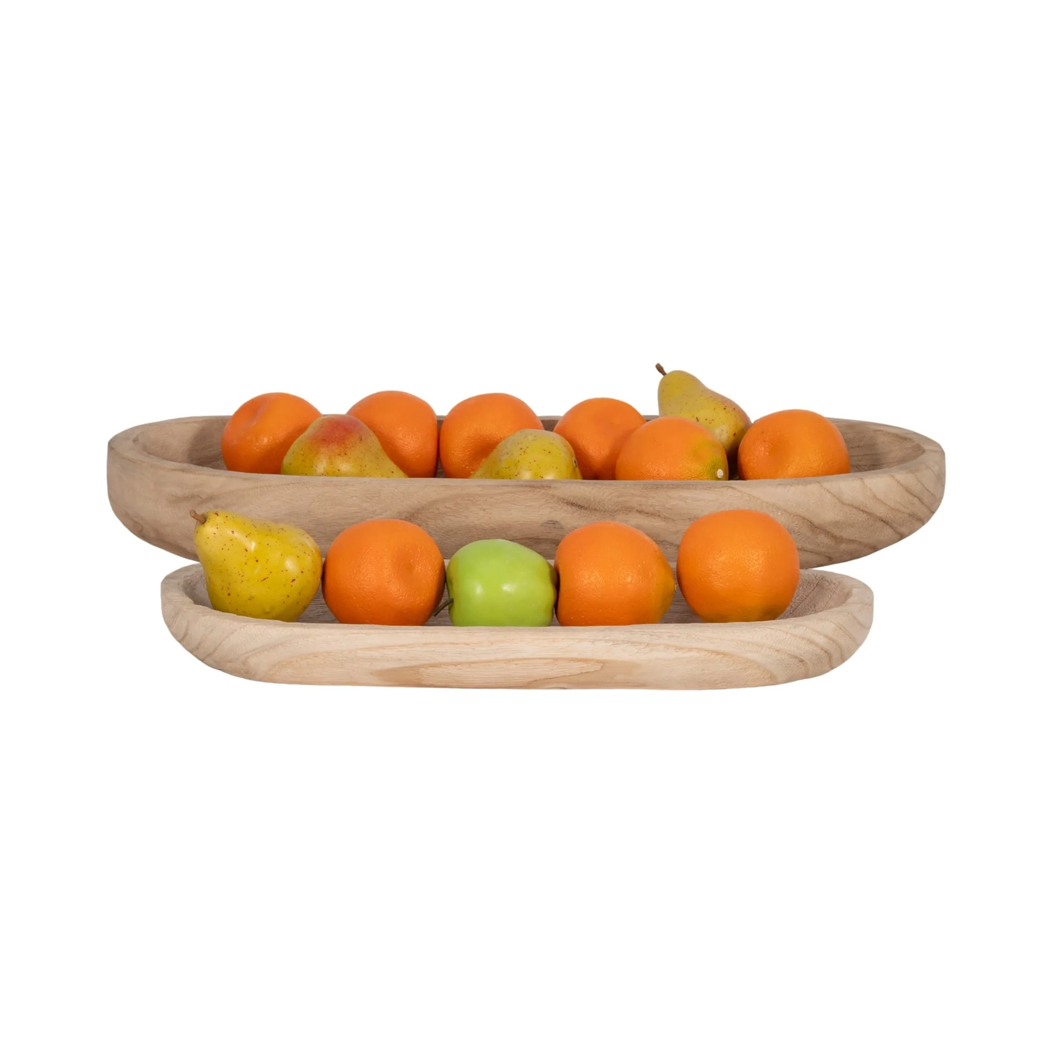 S/2 18/24" Wood Decor Plates, Natural - Image 2