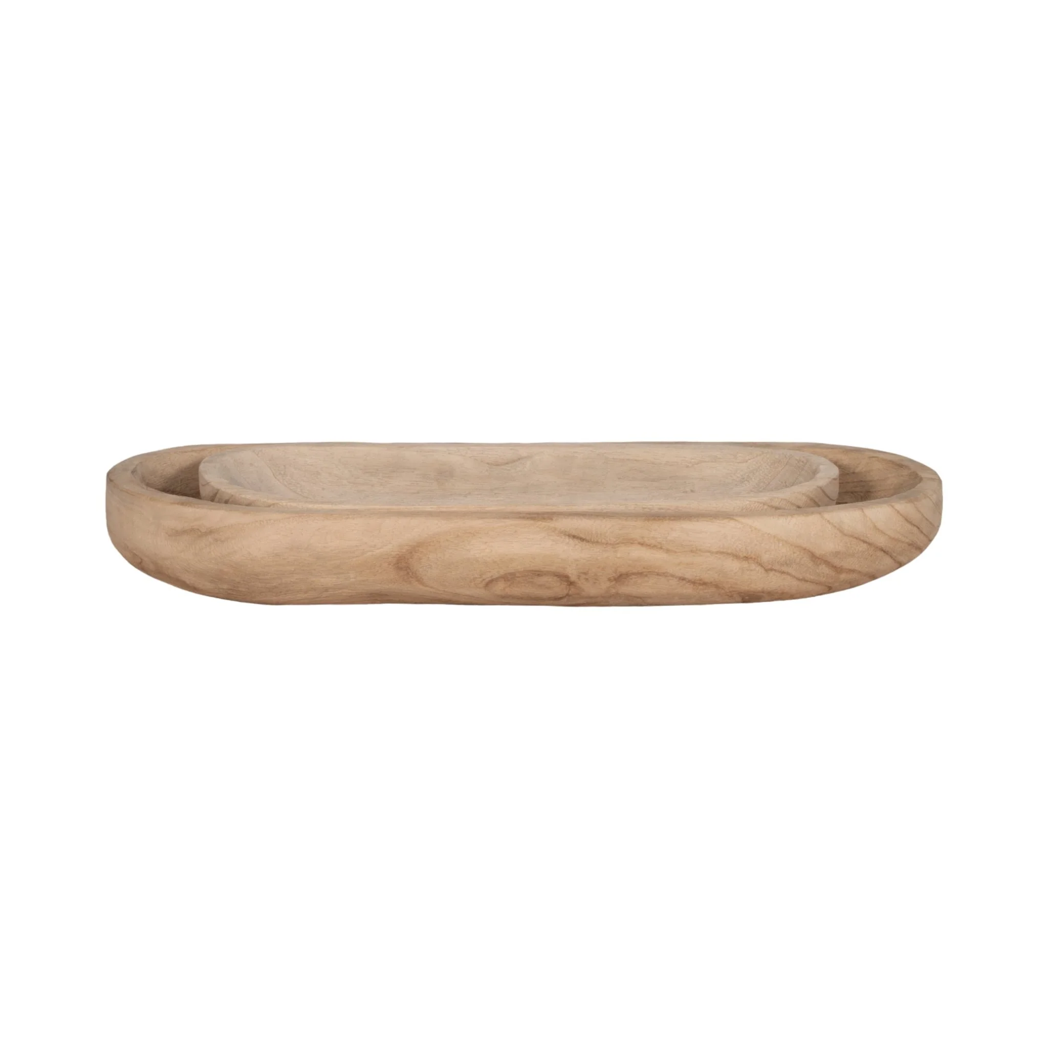 S/2 18/24" Wood Decor Plates, Natural - Image 4