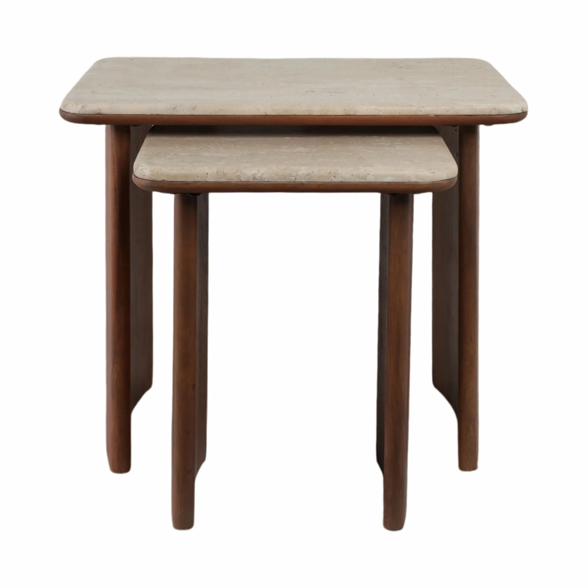 S/2 19/21" Nested Travertine Side Tables, Kd/2bx - Image 5