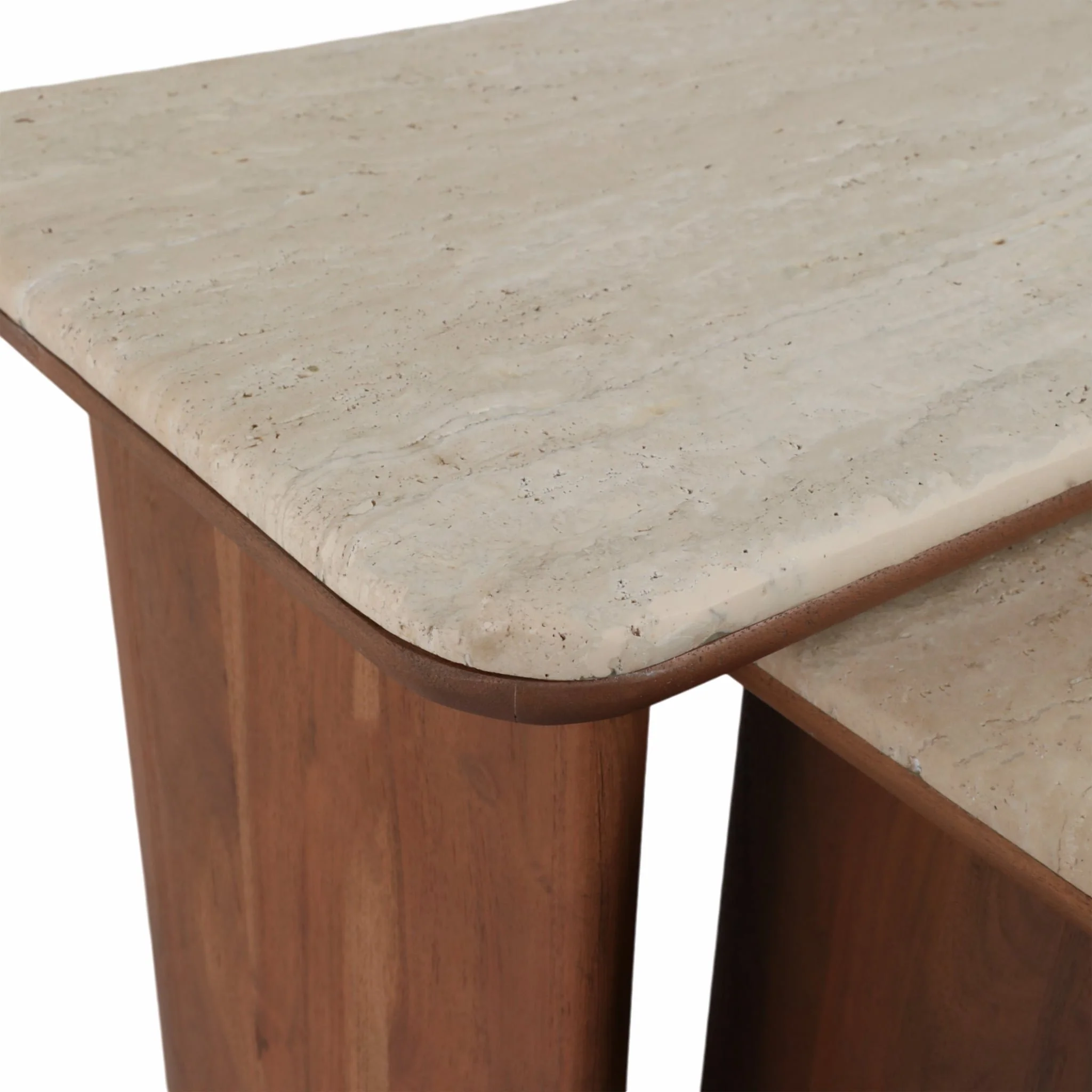 S/2 19/21" Nested Travertine Side Tables, Kd/2bx - Image 6
