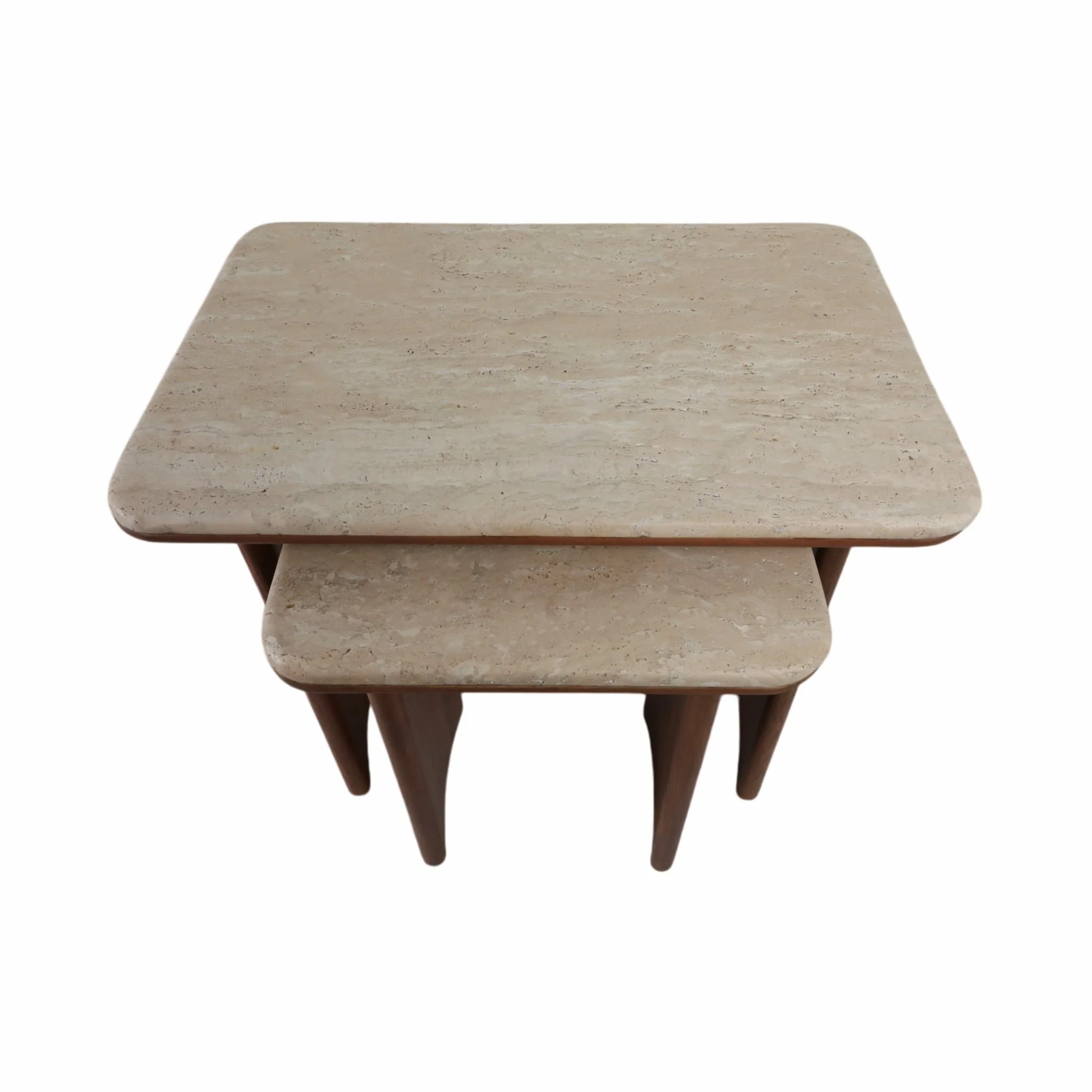 S/2 19/21" Nested Travertine Side Tables, Kd/2bx - Image 7