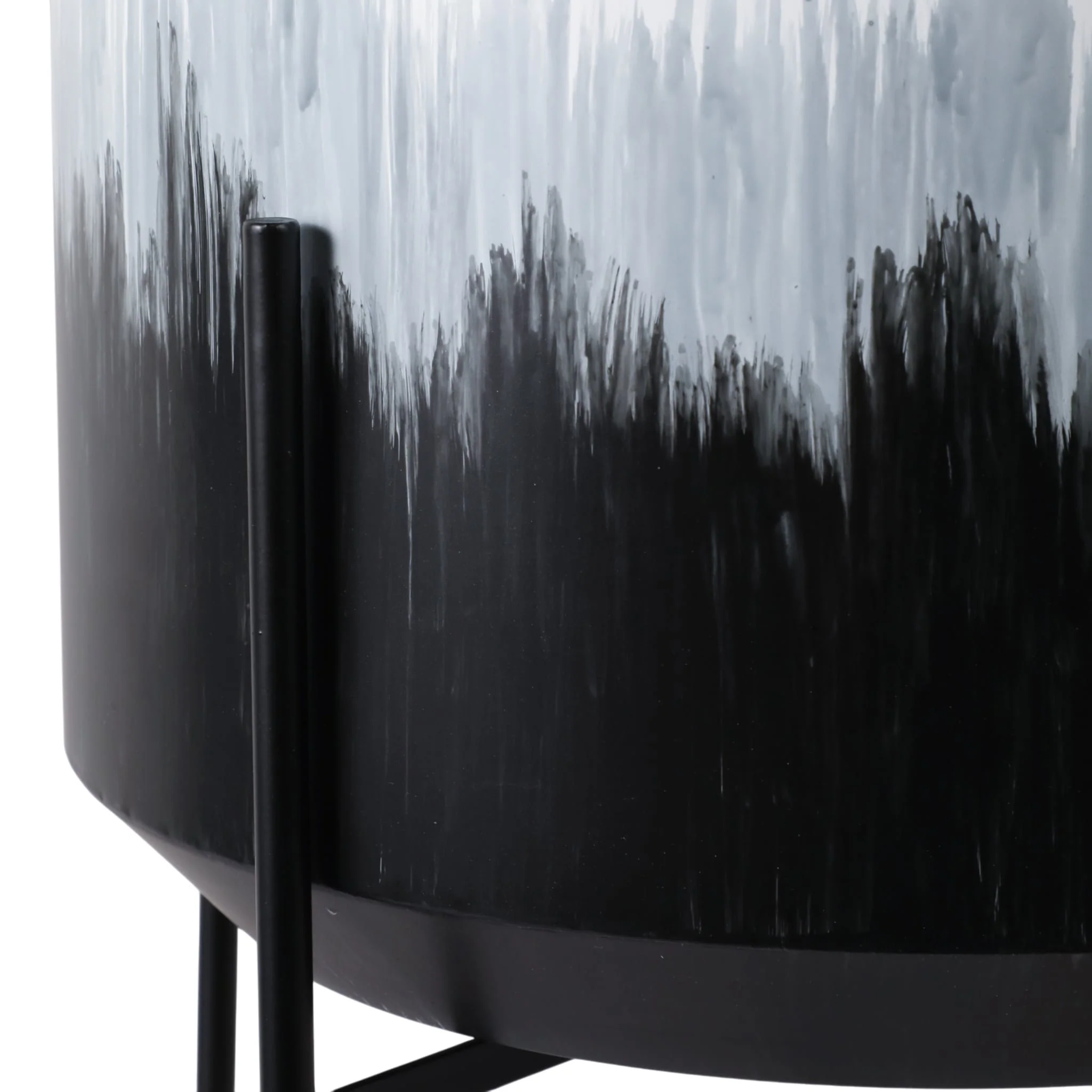 S/2 19/23" Brush Strokes Metal Planters On Stands, - Image 5