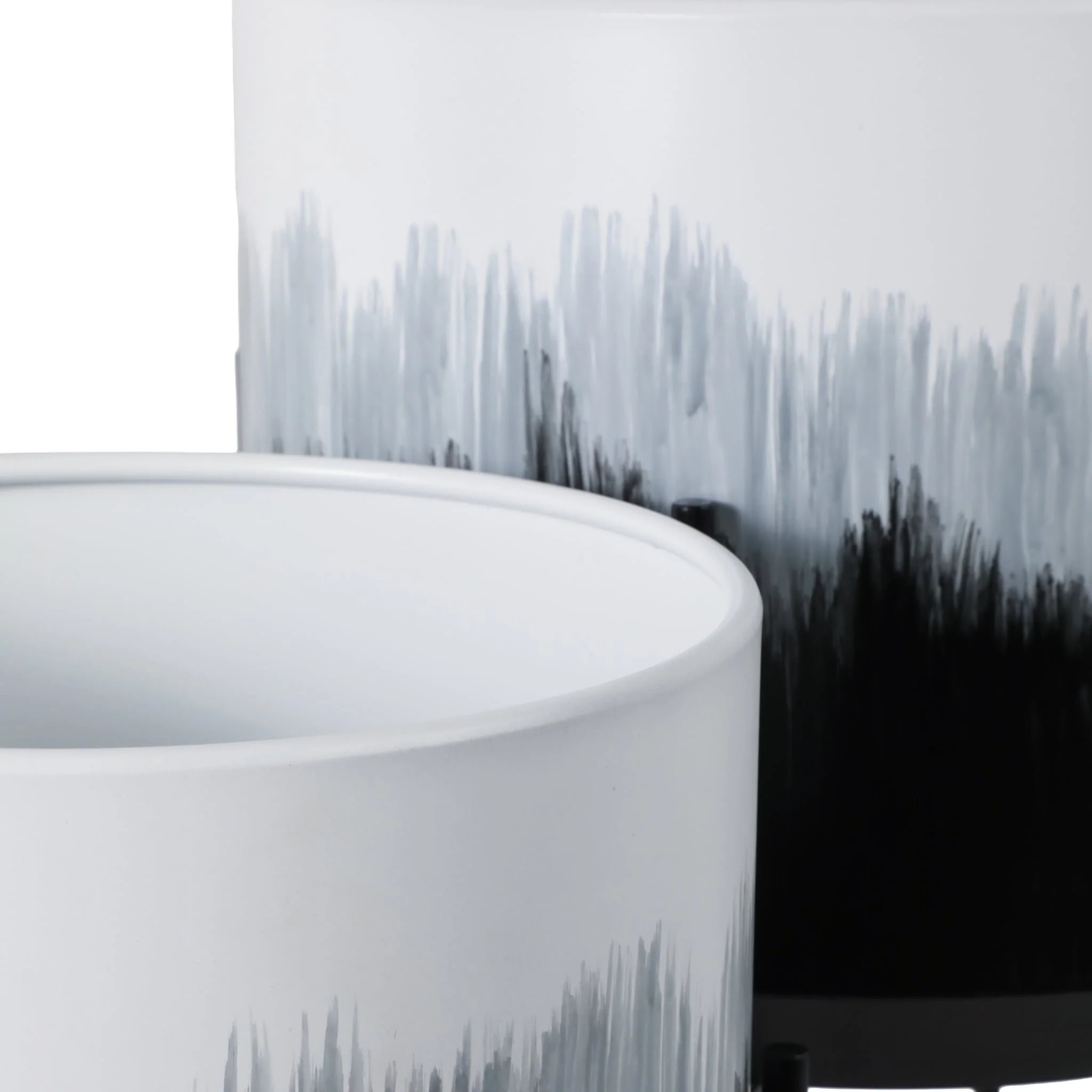 S/2 19/23" Brush Strokes Metal Planters On Stands, - Image 6
