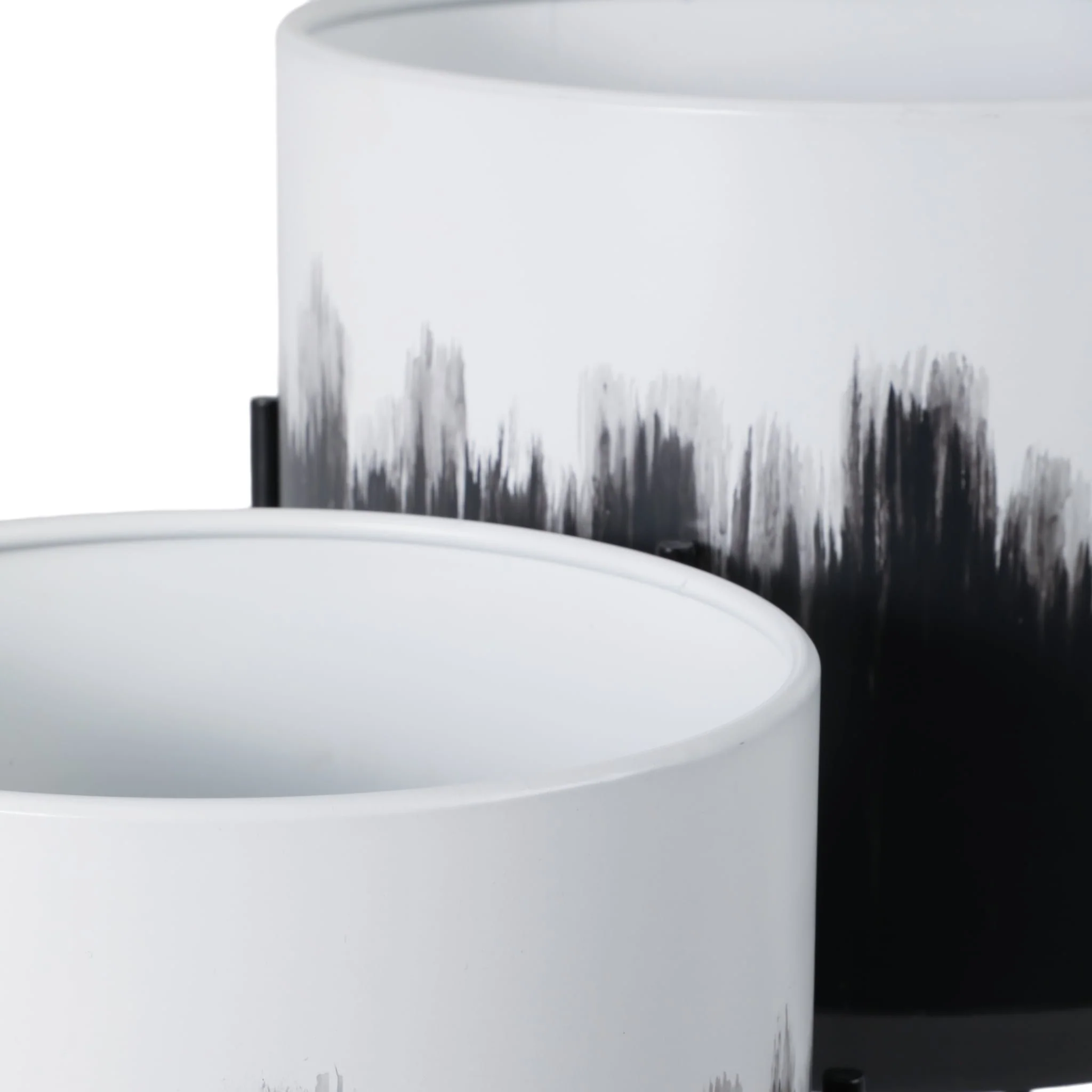 S/2 19/23" Metal Planters On Stands, White/blk Kd - Image 6