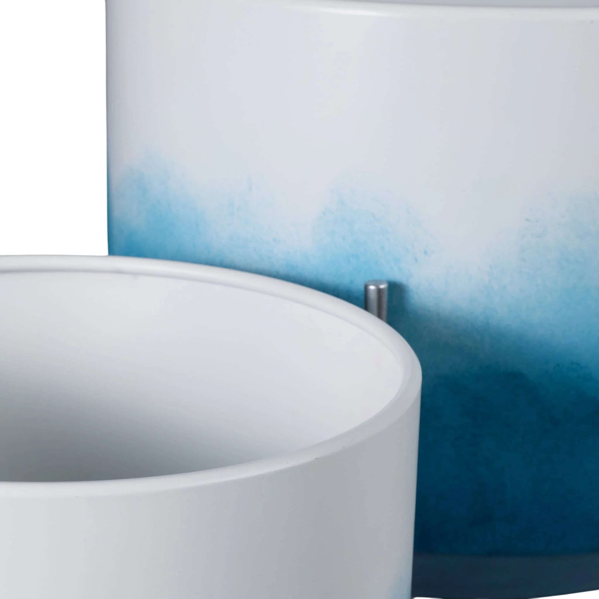 S/2 19/23" Ombre Metal Planters On Stands, Blue Kd - Image 6