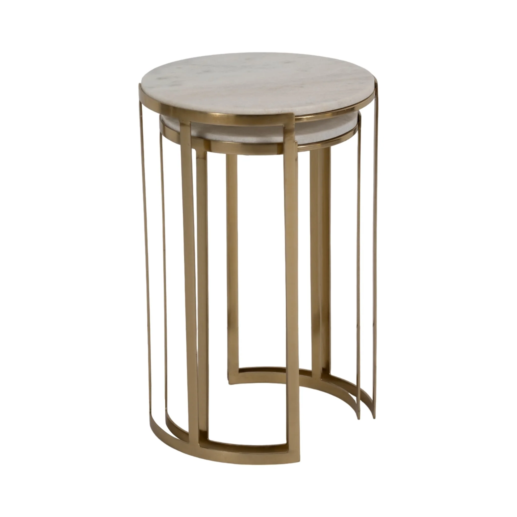 S/2 20/22" Morwar Marble Top Accent Tables, White/ - Image 5