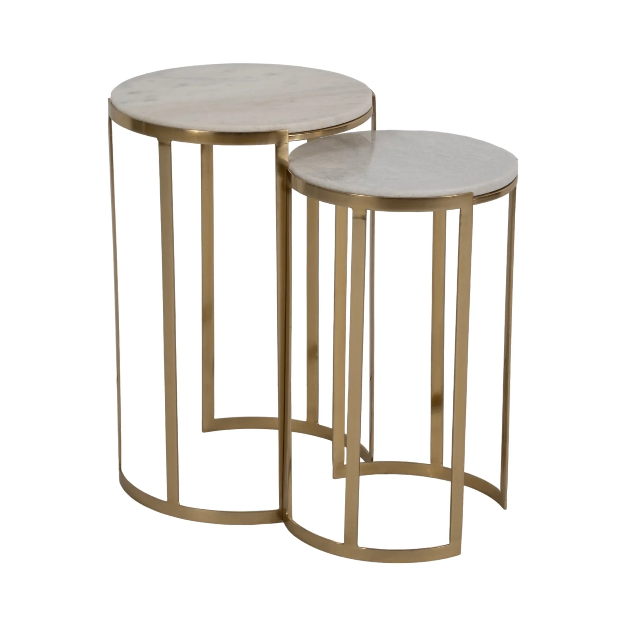 S/2 20/22" Morwar Marble Top Accent Tables, White/ - Image 6
