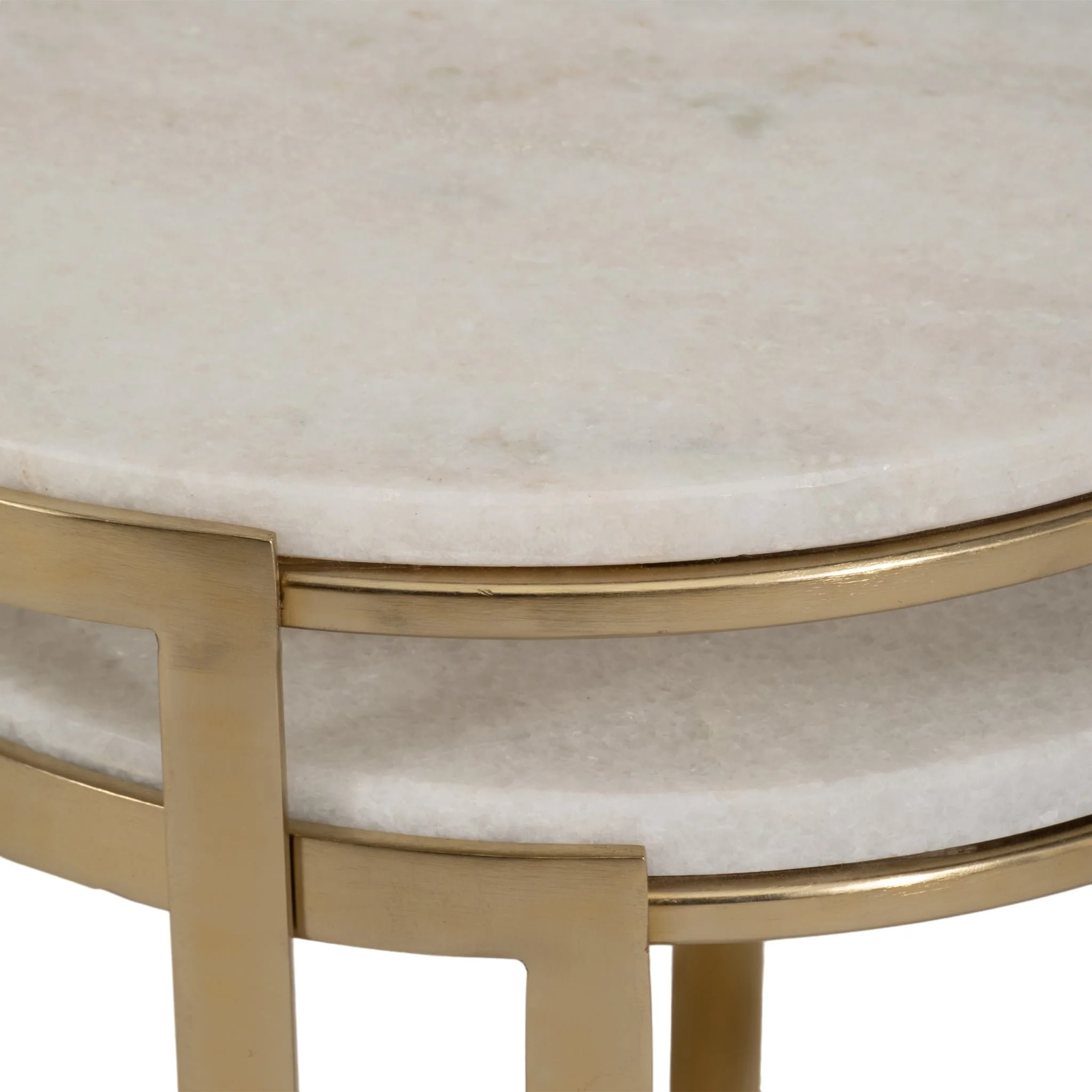 S/2 20/22" Morwar Marble Top Accent Tables, White/ - Image 7
