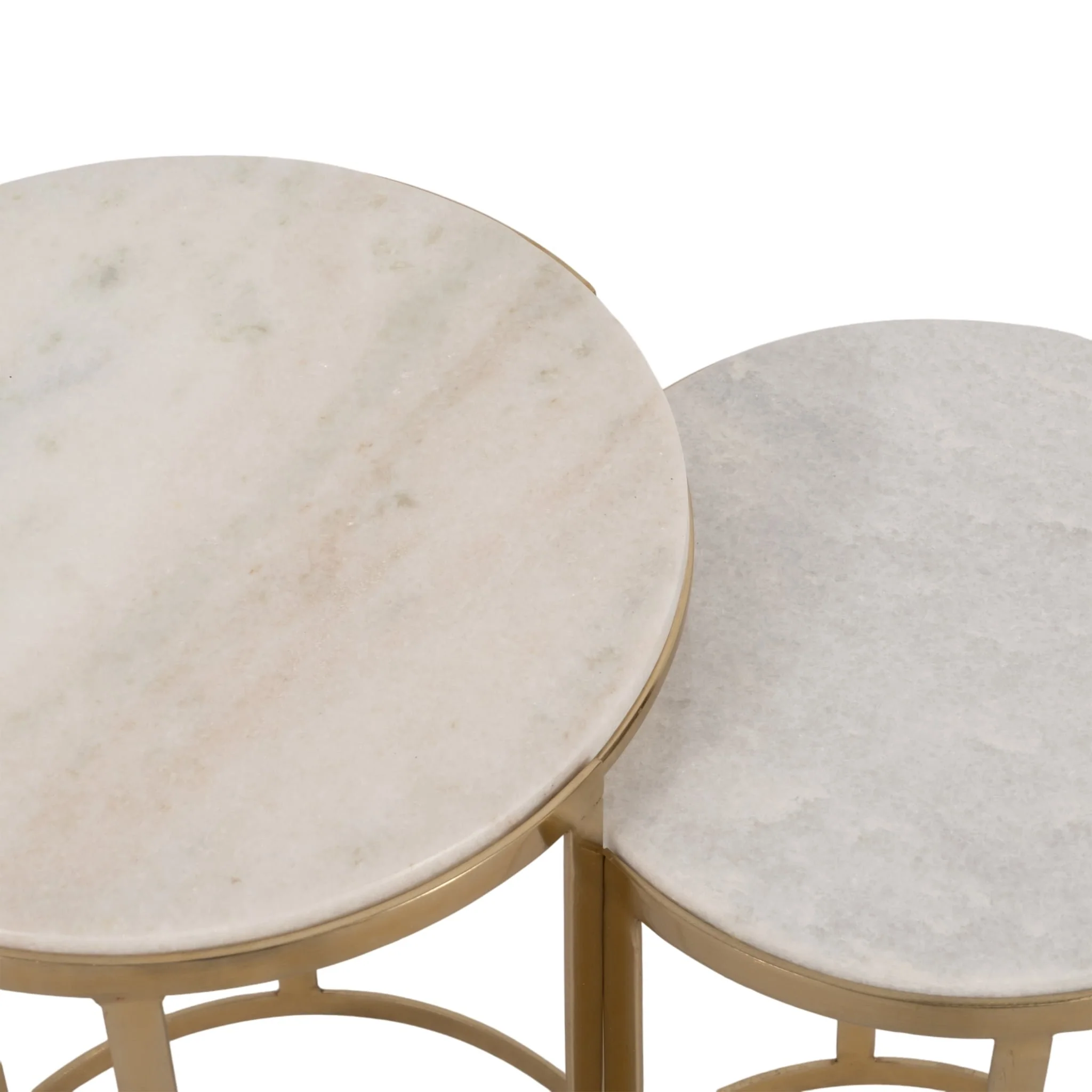 S/2 20/22" Morwar Marble Top Accent Tables, White/ - Image 8