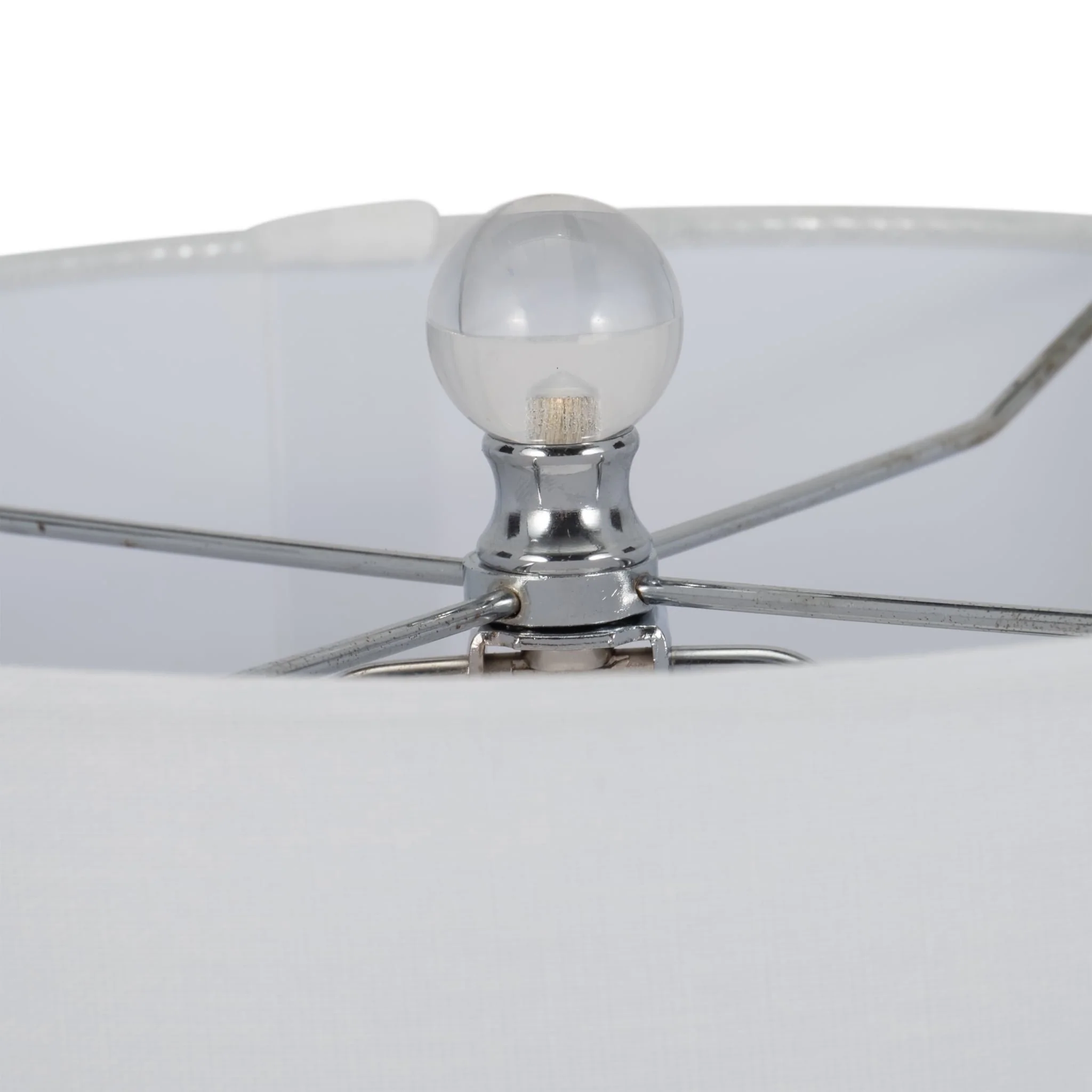 S/2 22" Crystal Table Lamp, Silver - Image 5