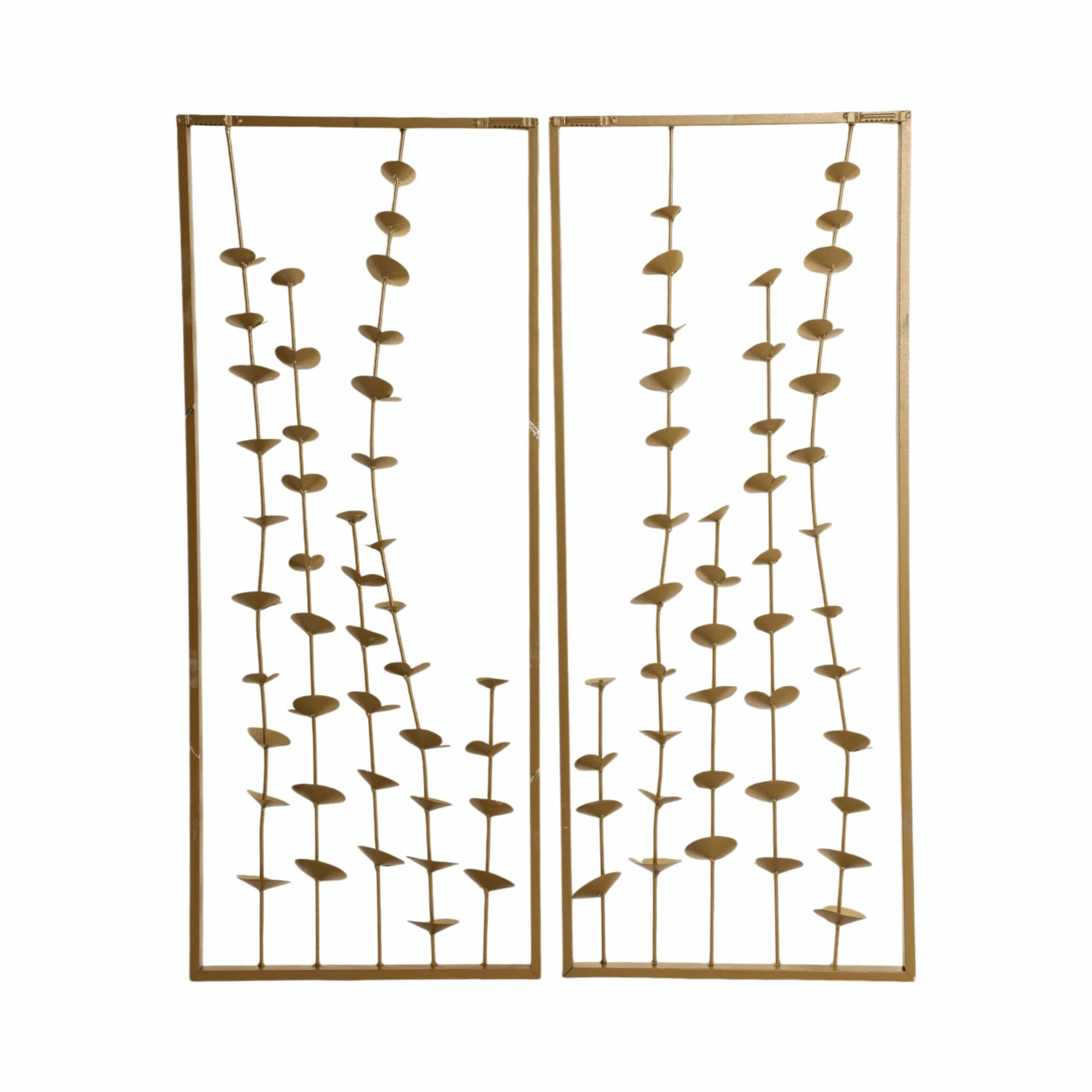 S/2 32" Small Blooms Metal Wall Panels, Gold - Image 6