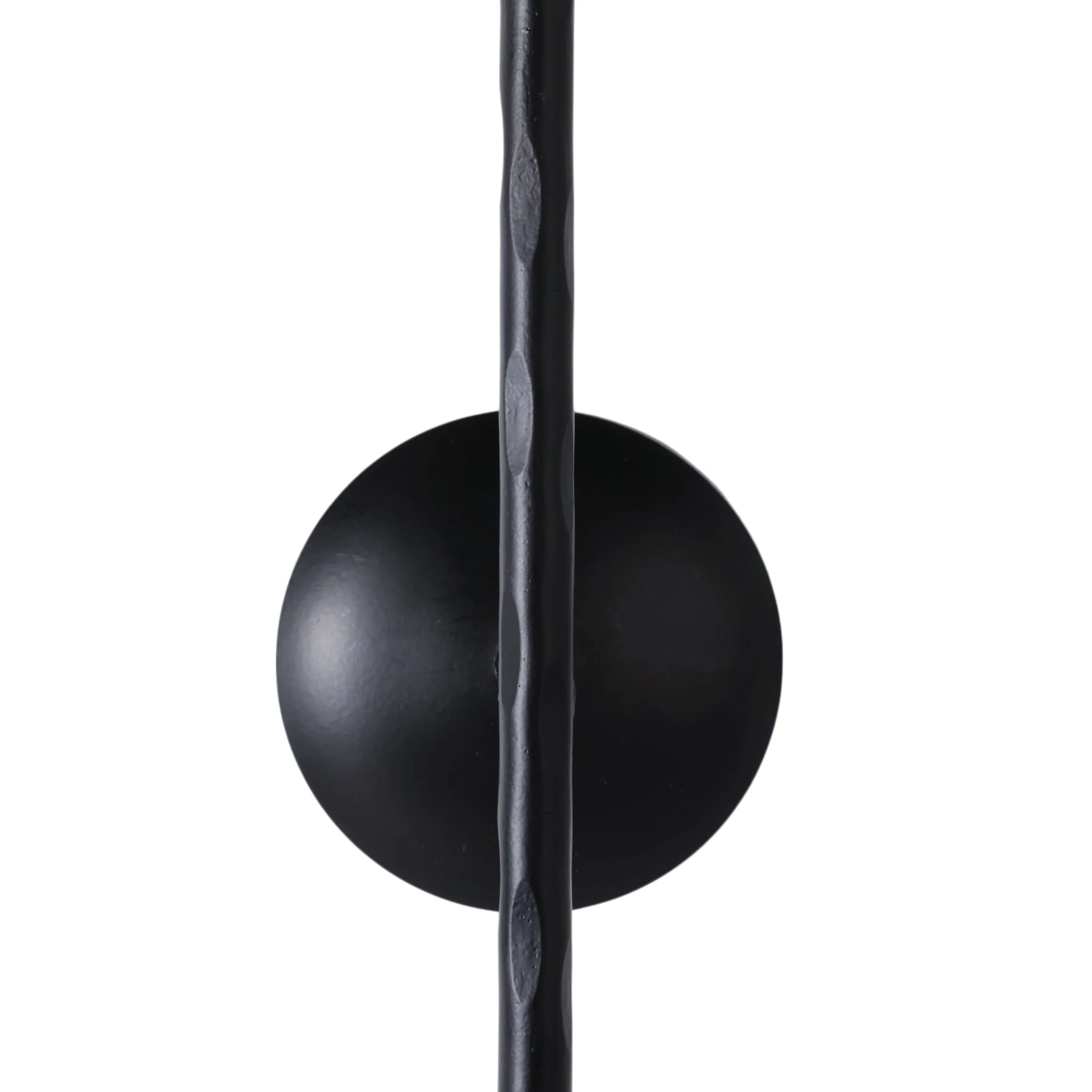 S/2 33" Forged Metal Wall Sconce With Taper, Black - Image 4