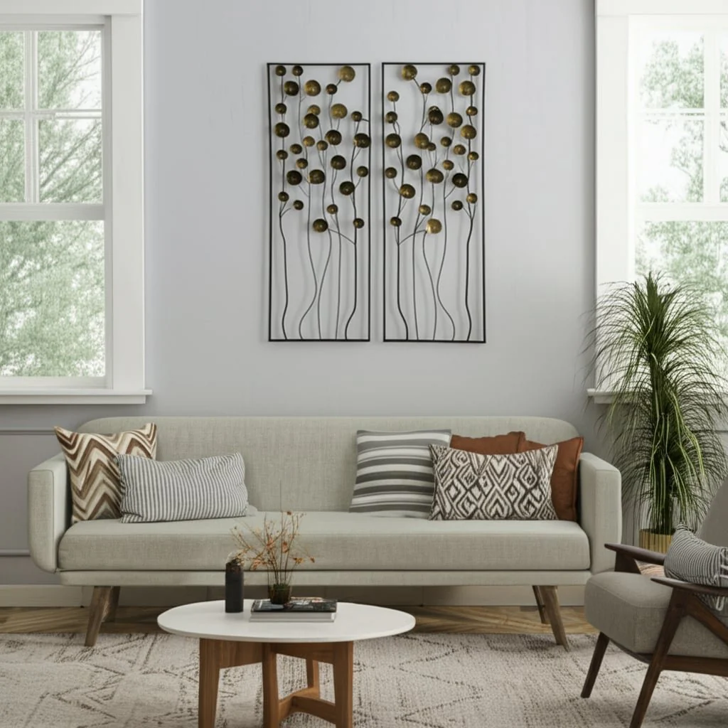 S/2 36" Dainty Flowers Metal Wall Decor, Black/gol - Image 9