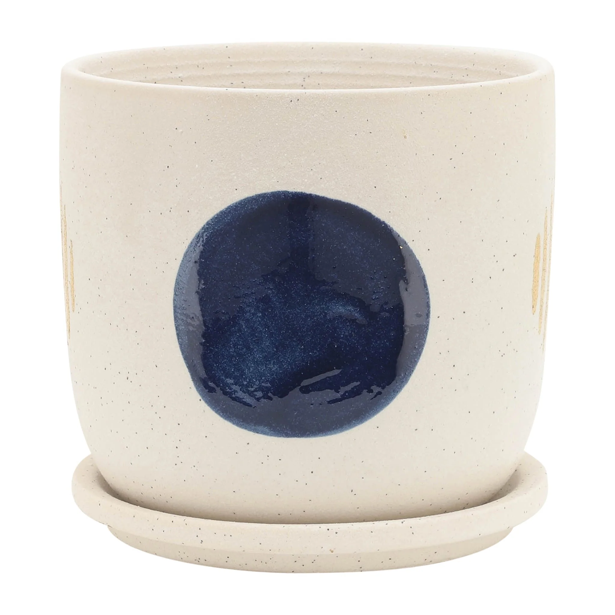 S/2 5/6" Funky Planter W/ Saucer, White - Image 4