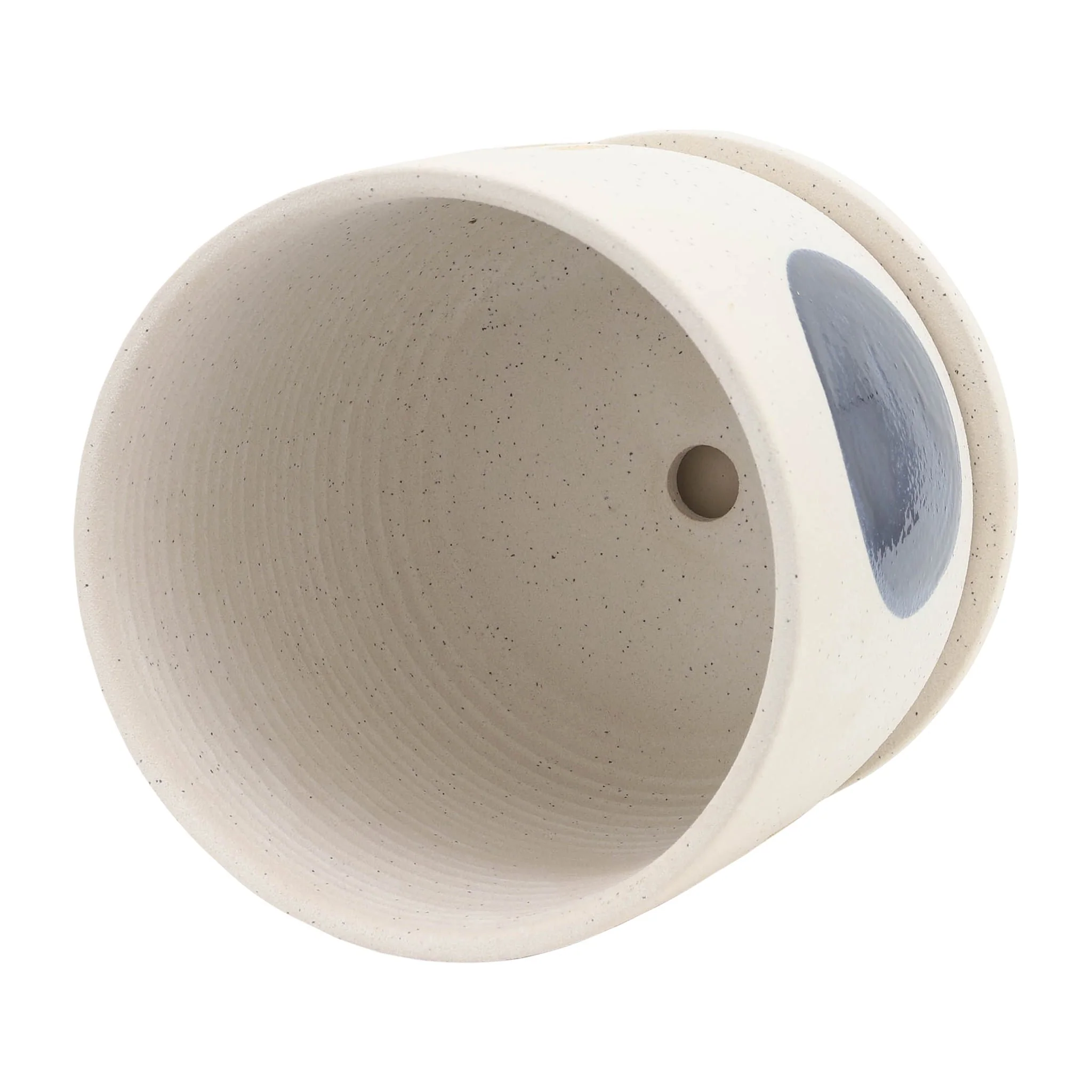 S/2 5/6" Funky Planter W/ Saucer, White - Image 7