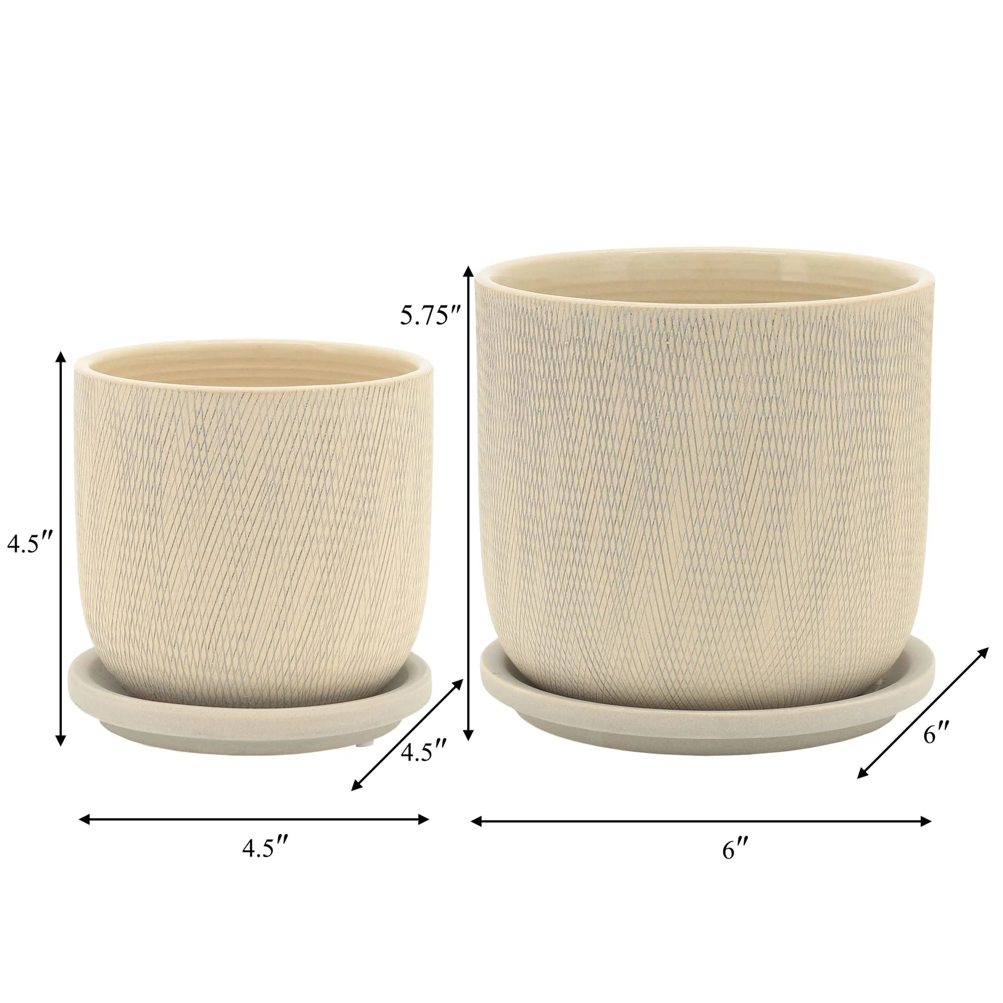S/2 5/6" Mesh Planter W/ Saucer, Sage - Image 9