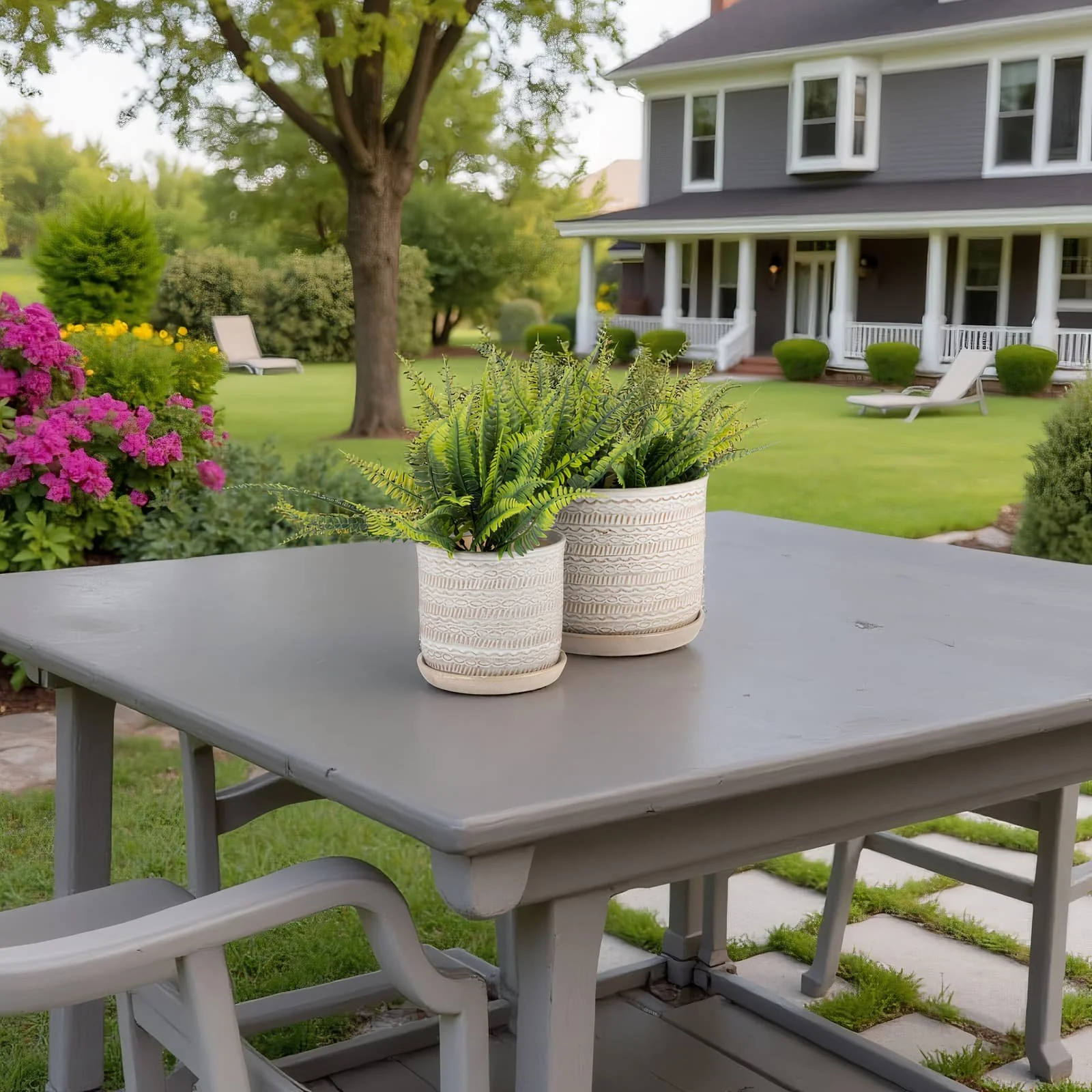 S/2 5/6" Teardrop Planters W/ Saucer,white - Image 4