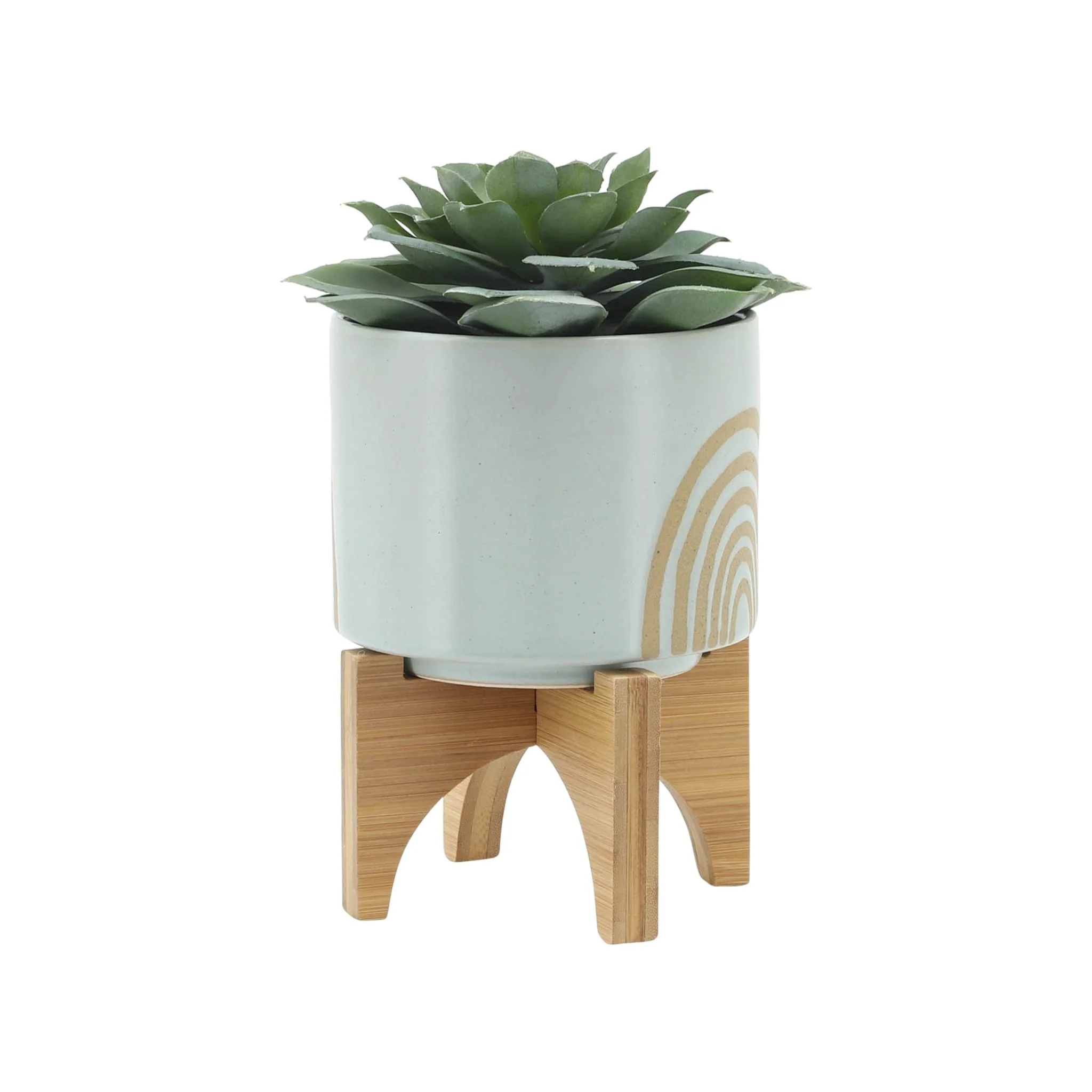 S/2 5/8" Arch Planter W/ Stand, Mint - Image 4